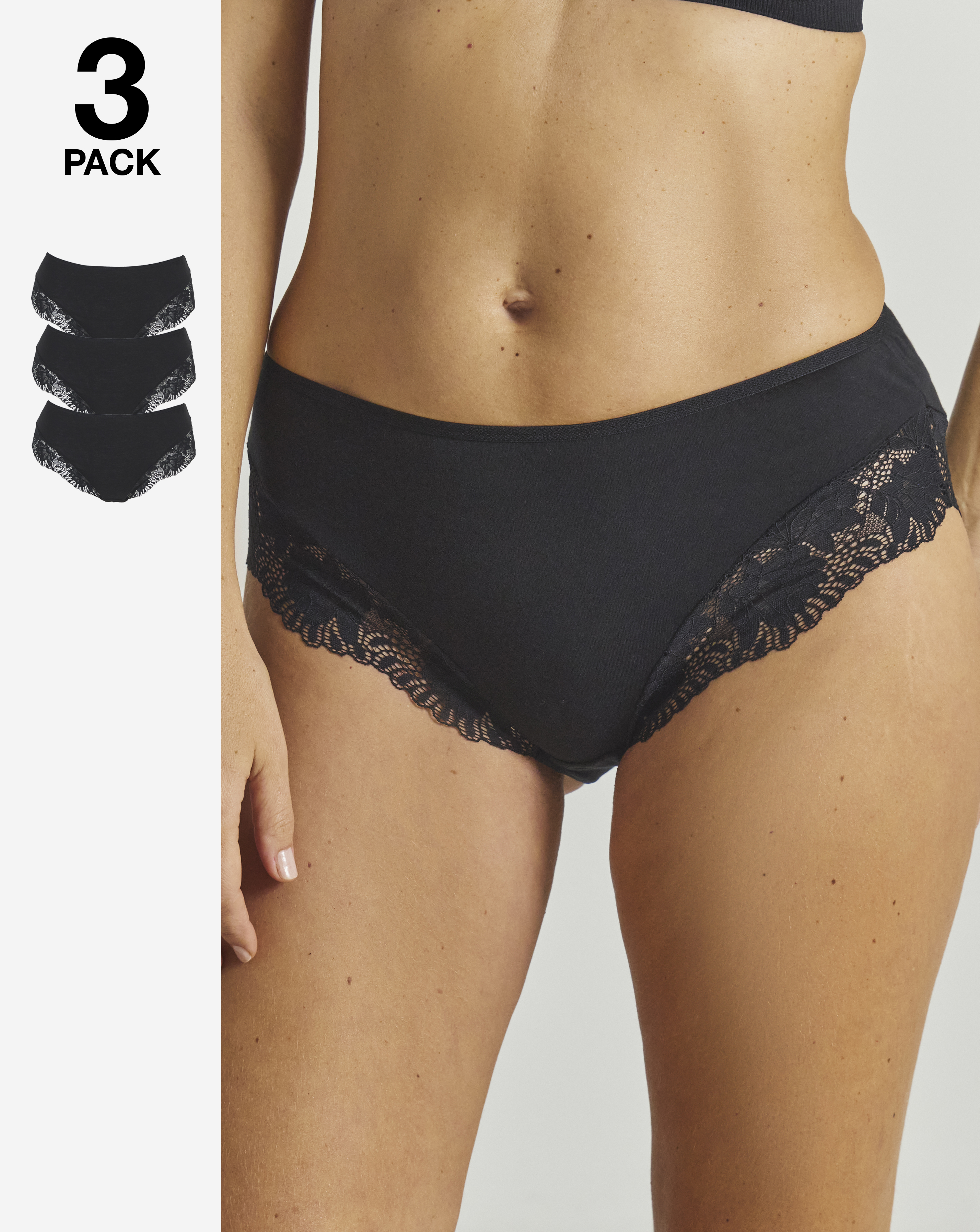 3 Pack Midi Brazilian Knickers