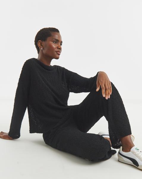 Boucle Wide Leg Jogger