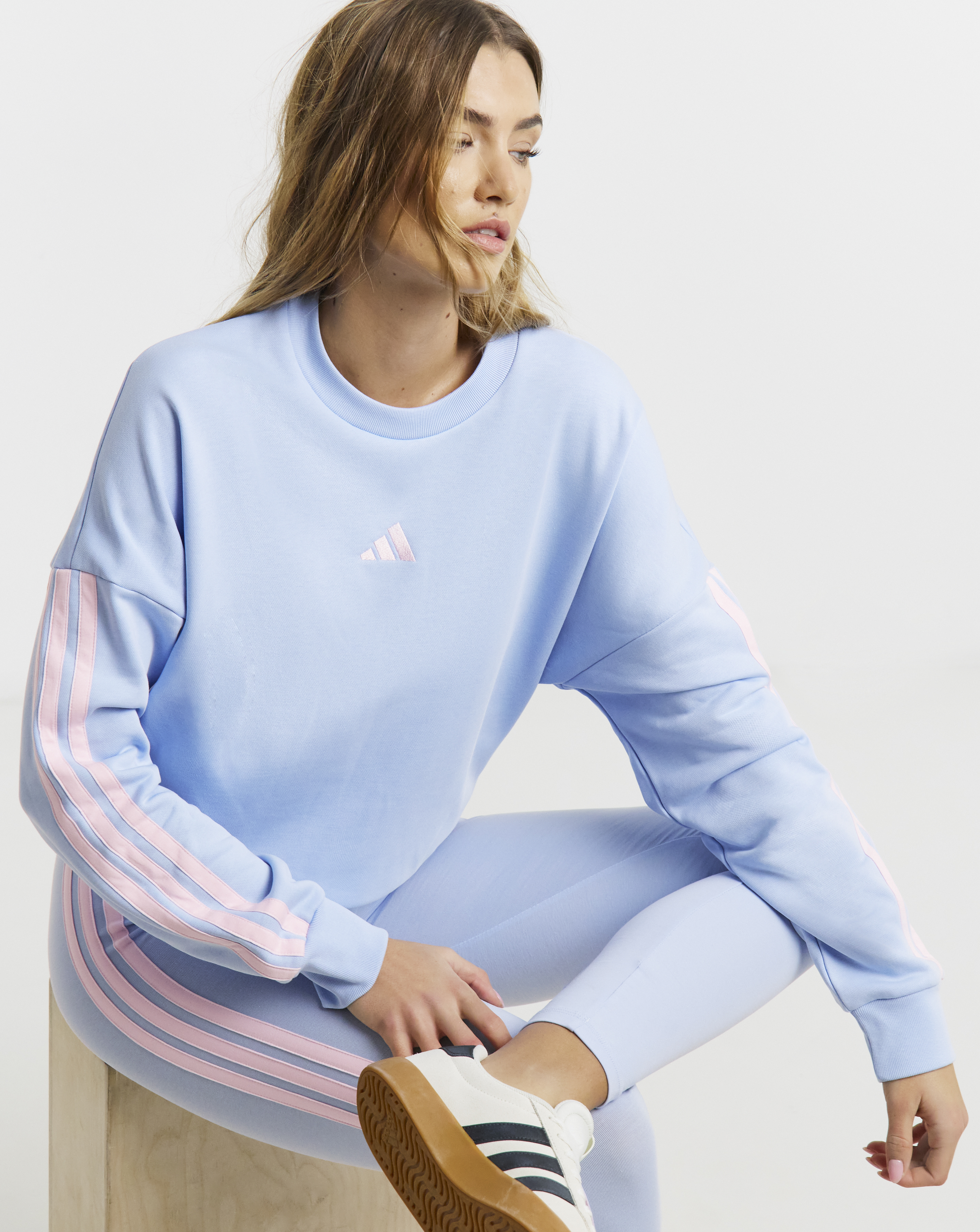adidas 3 Stripes Crew Neck Sweatshirt