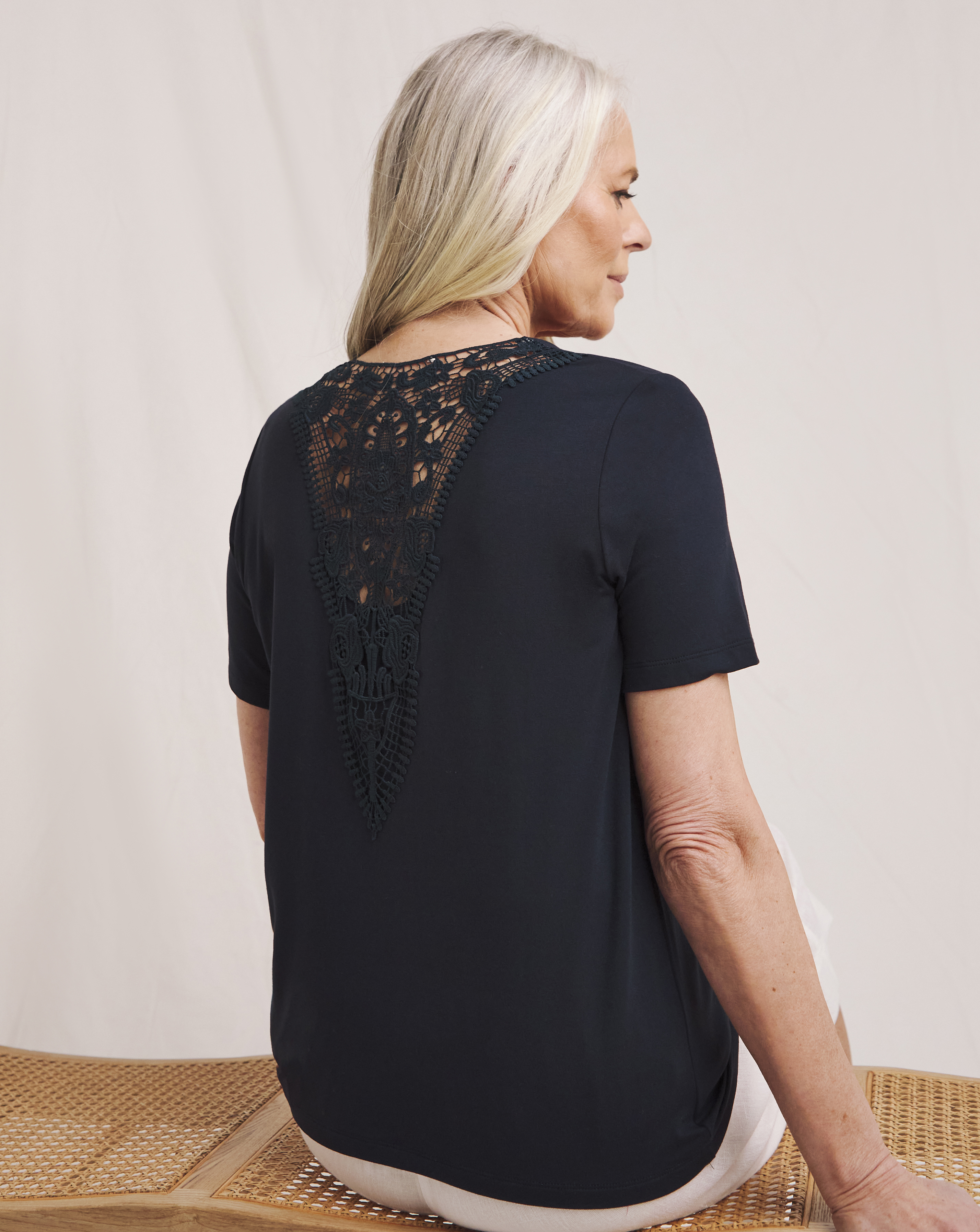 Julipa Lace Back Jersey Top