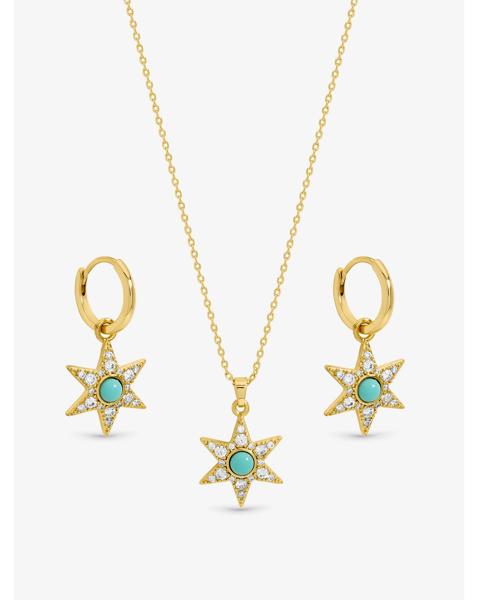 Gold Plated Turquoise Set - Gift Box