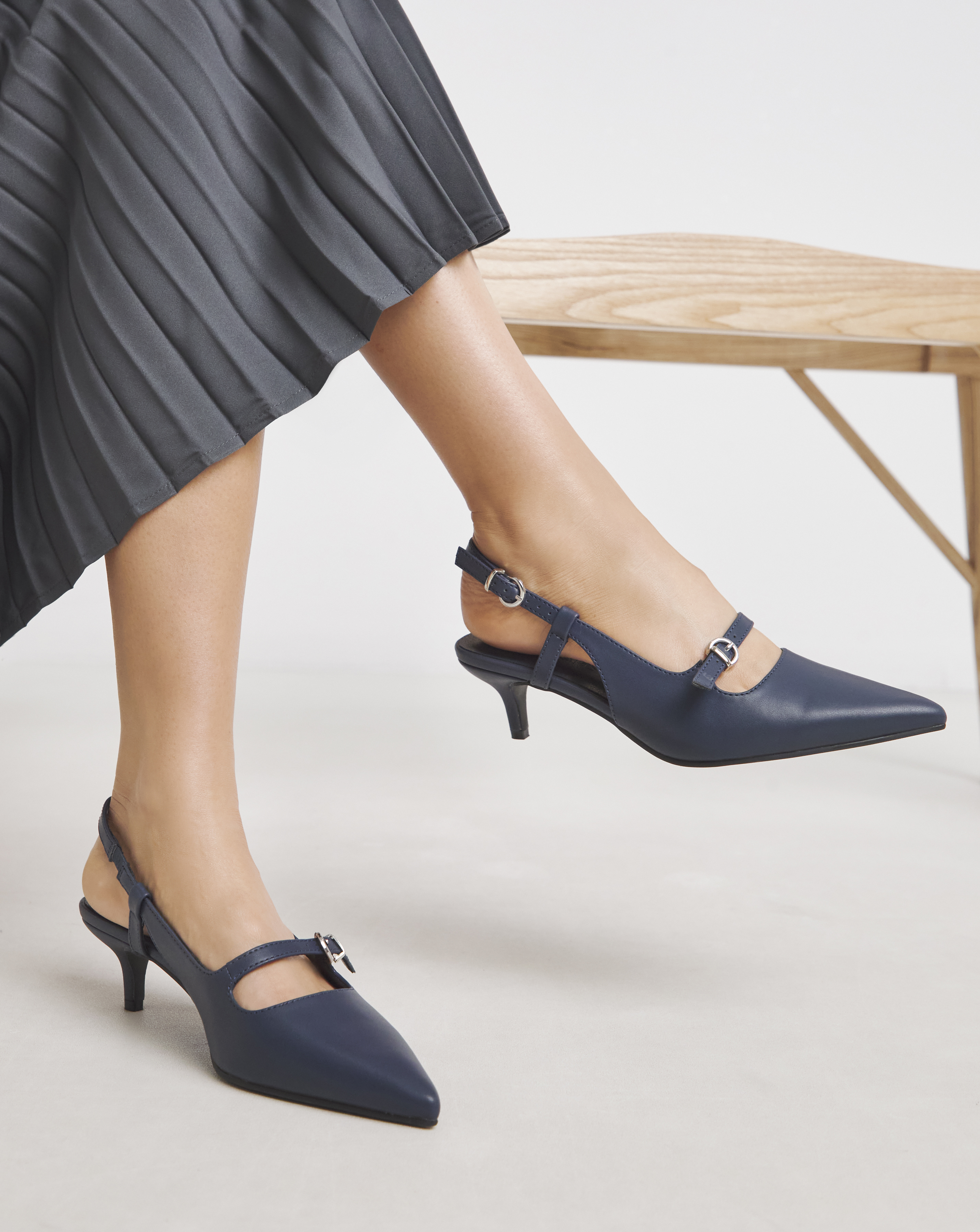 Pointed Slingback Shoes Wide