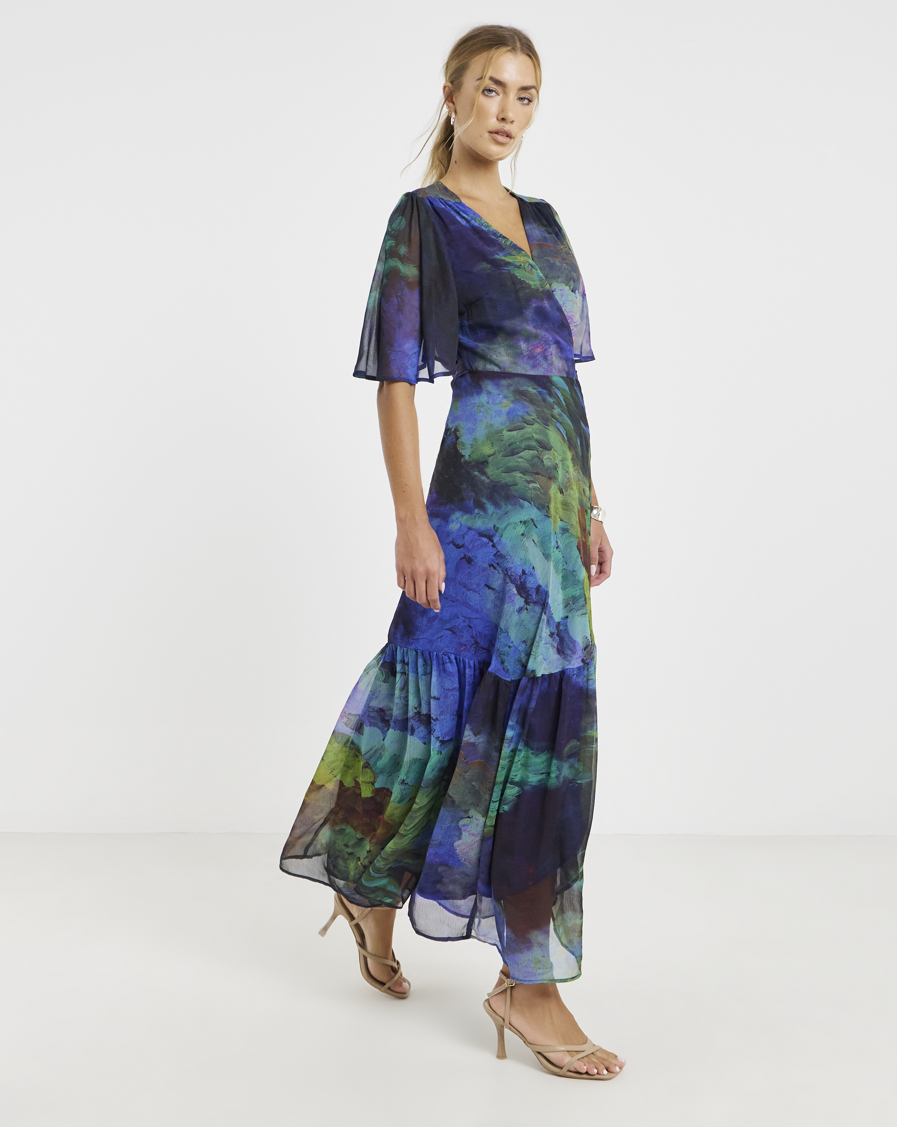 Hope & Ivy Jacqueline Wrap Maxi Dress