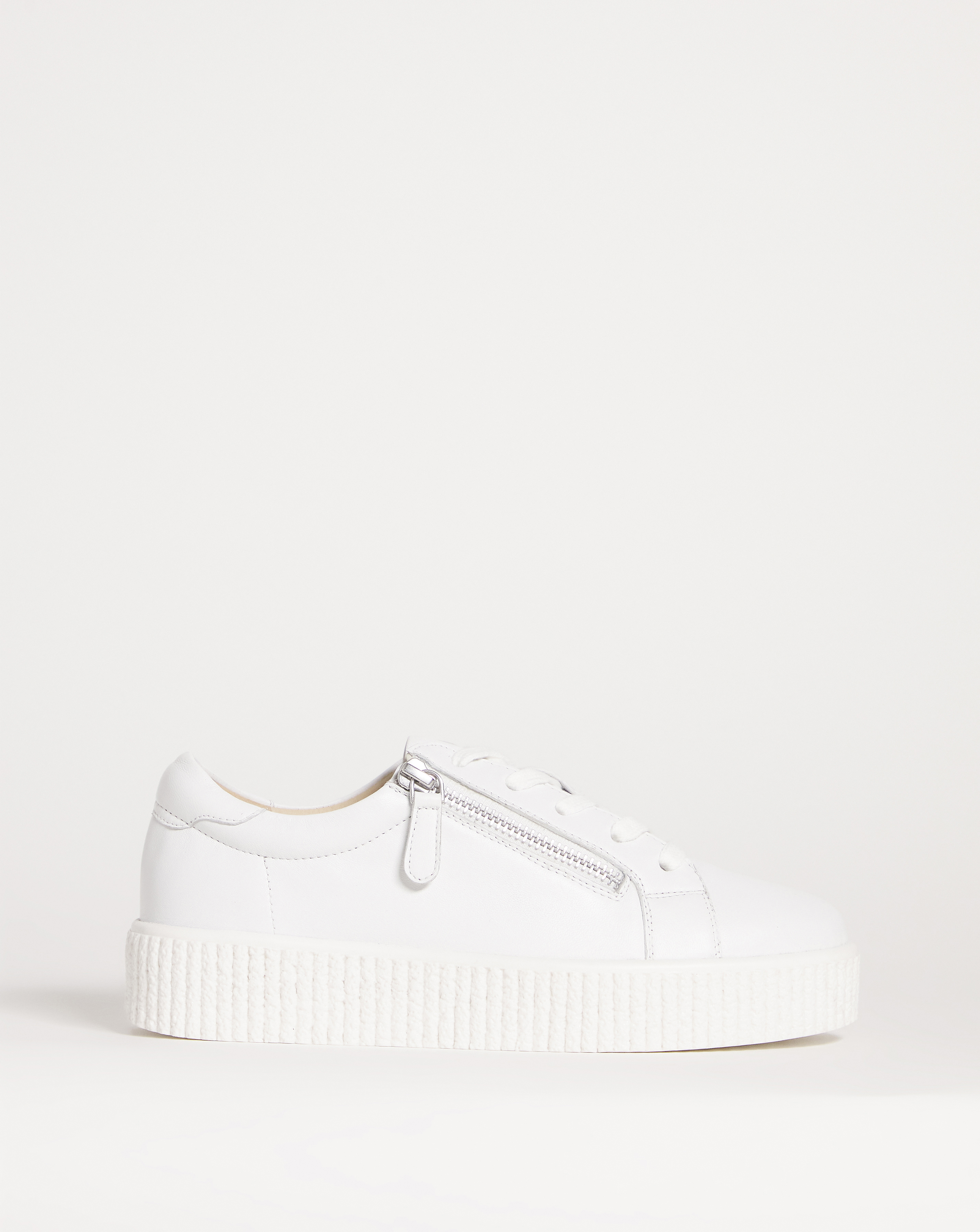 Leather Side Zip Trainer E Fit