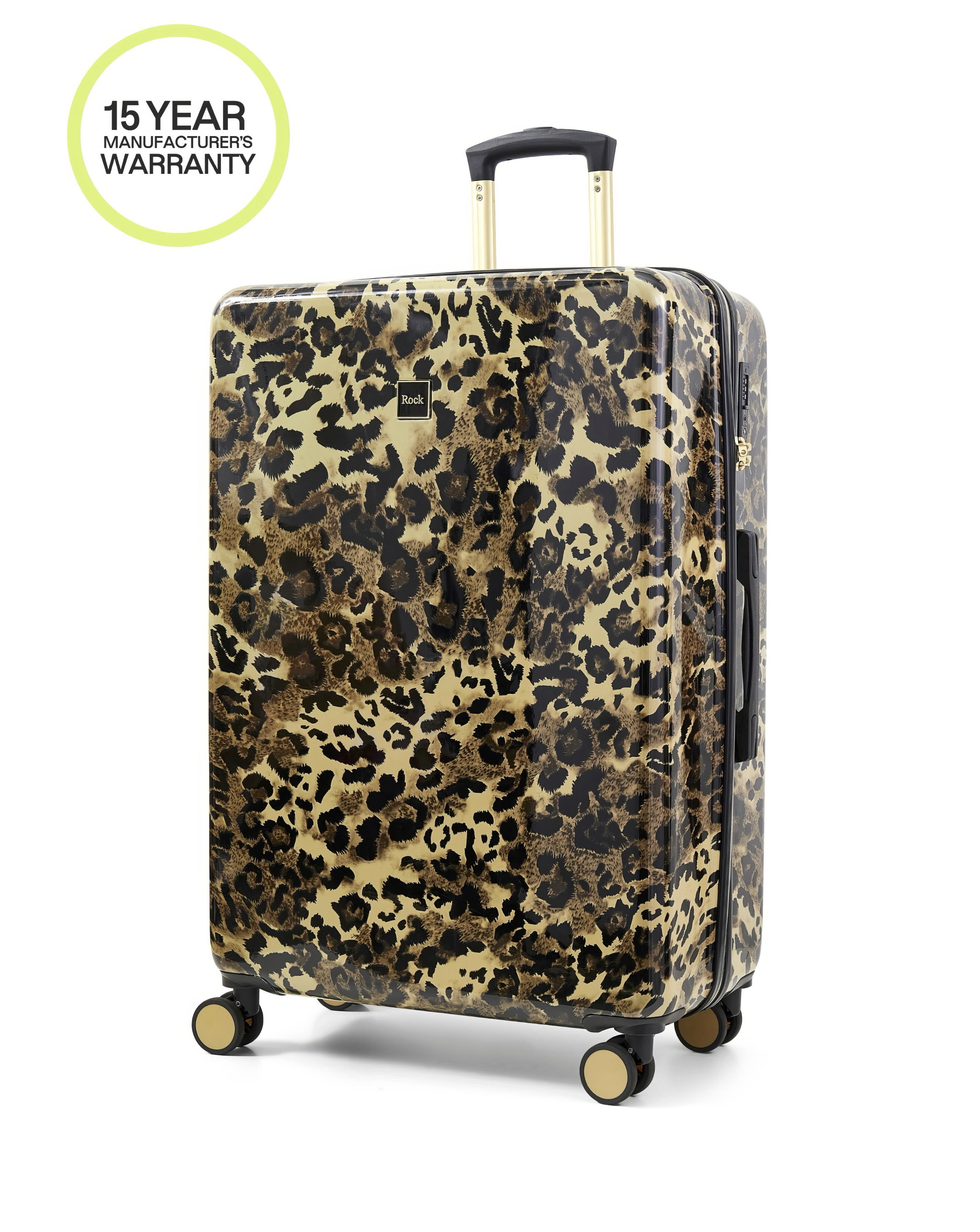 Rock - Savannah - Large Suitcase - Leopard Print - Gold