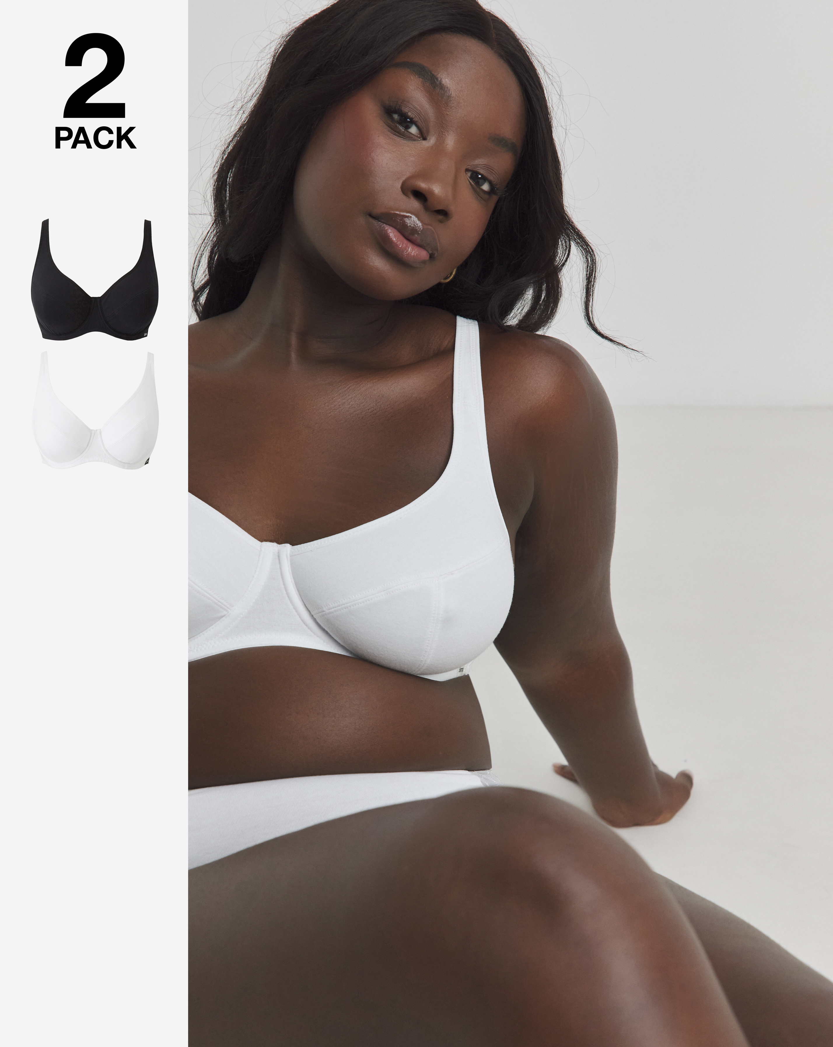Slimma 2 Pack Cotton Full Cup Bras