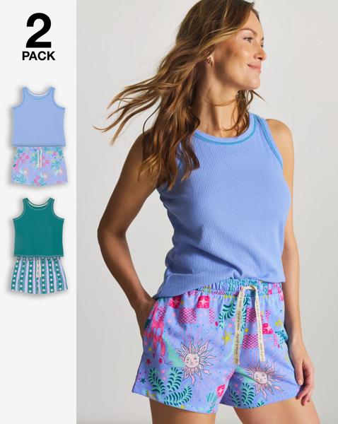 Pretty Secrets Vest Rib PJ Set (2 Pack)
