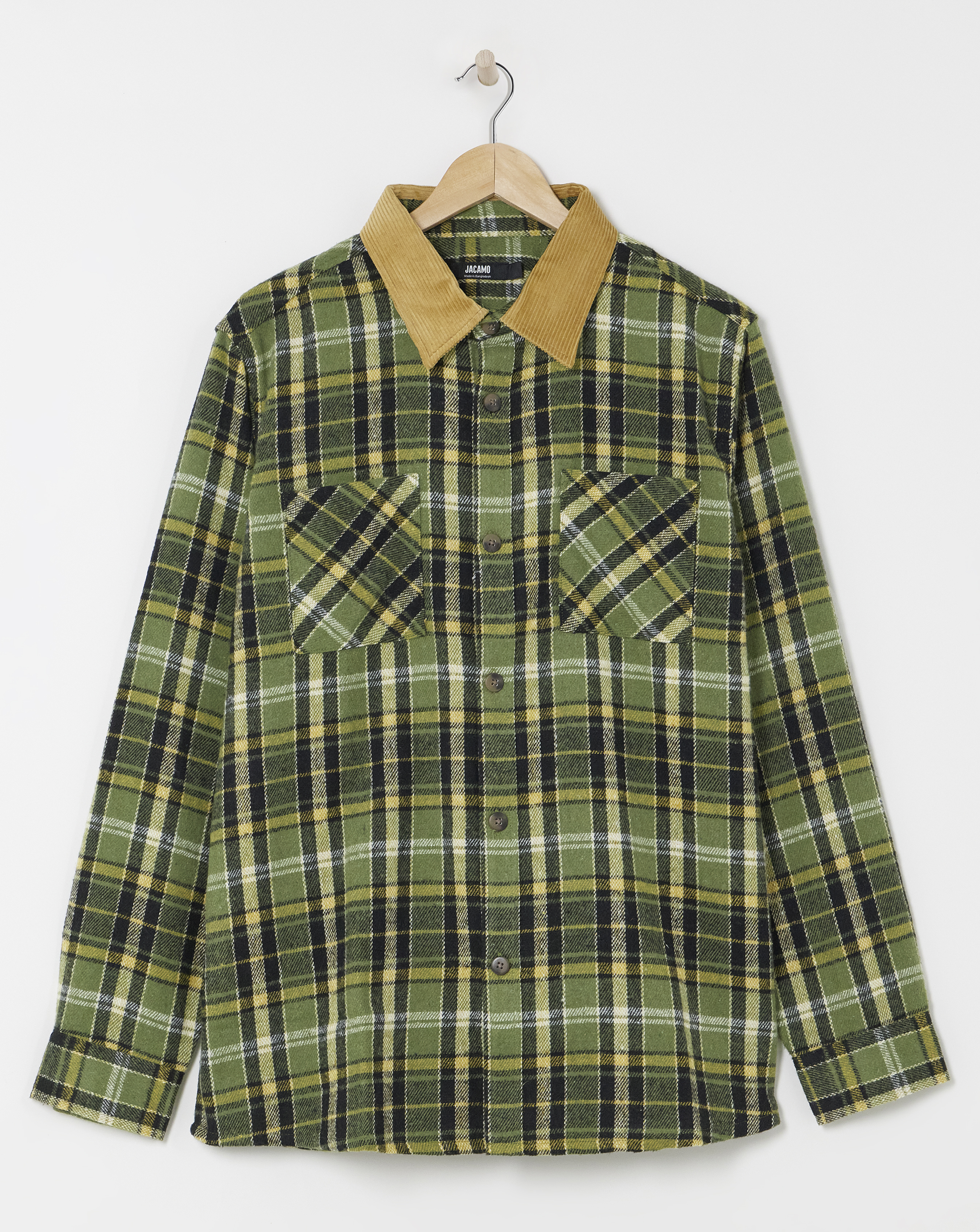 Cord Collar Check Overshirt