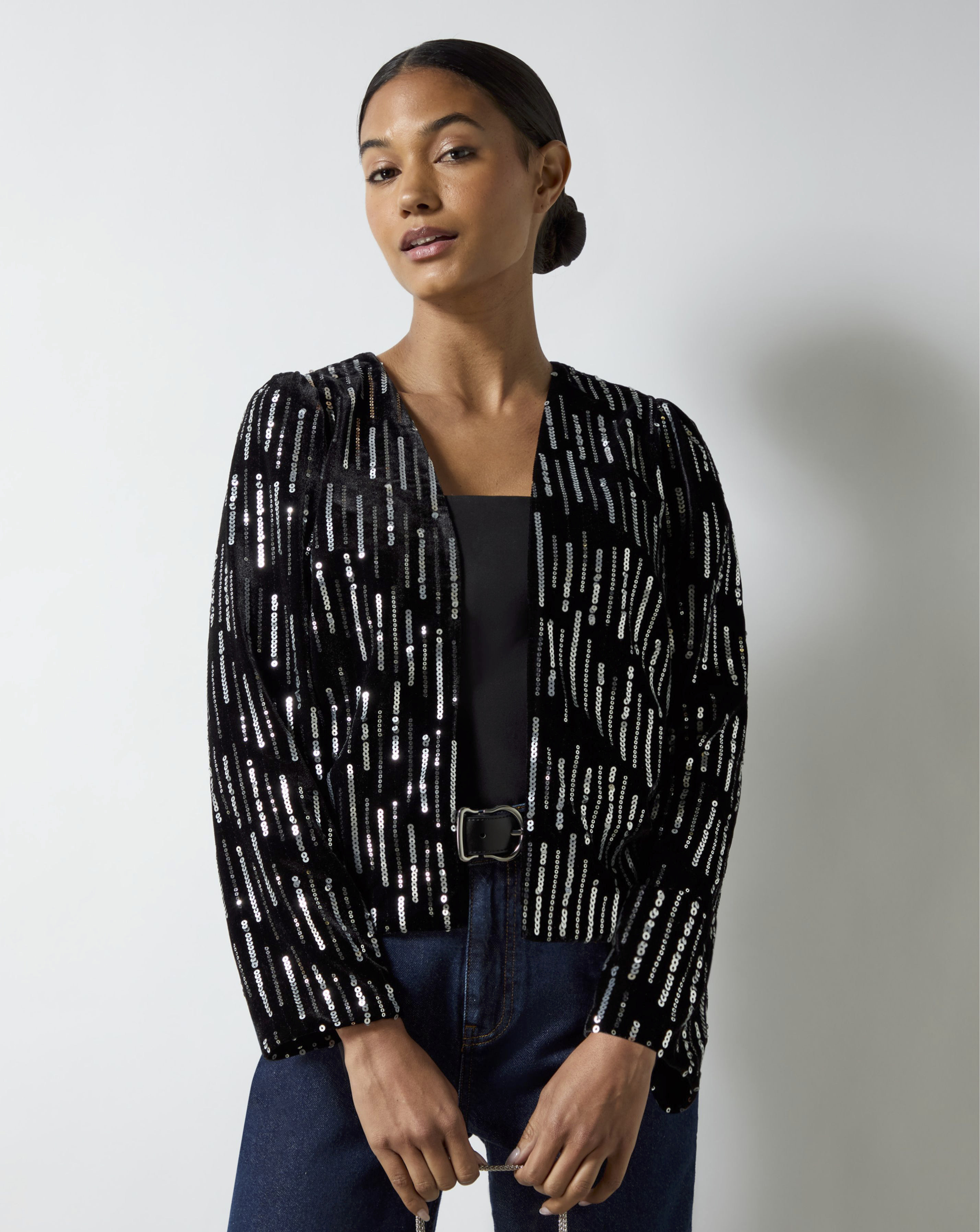 Ro&Zo Black Velvet Jacket