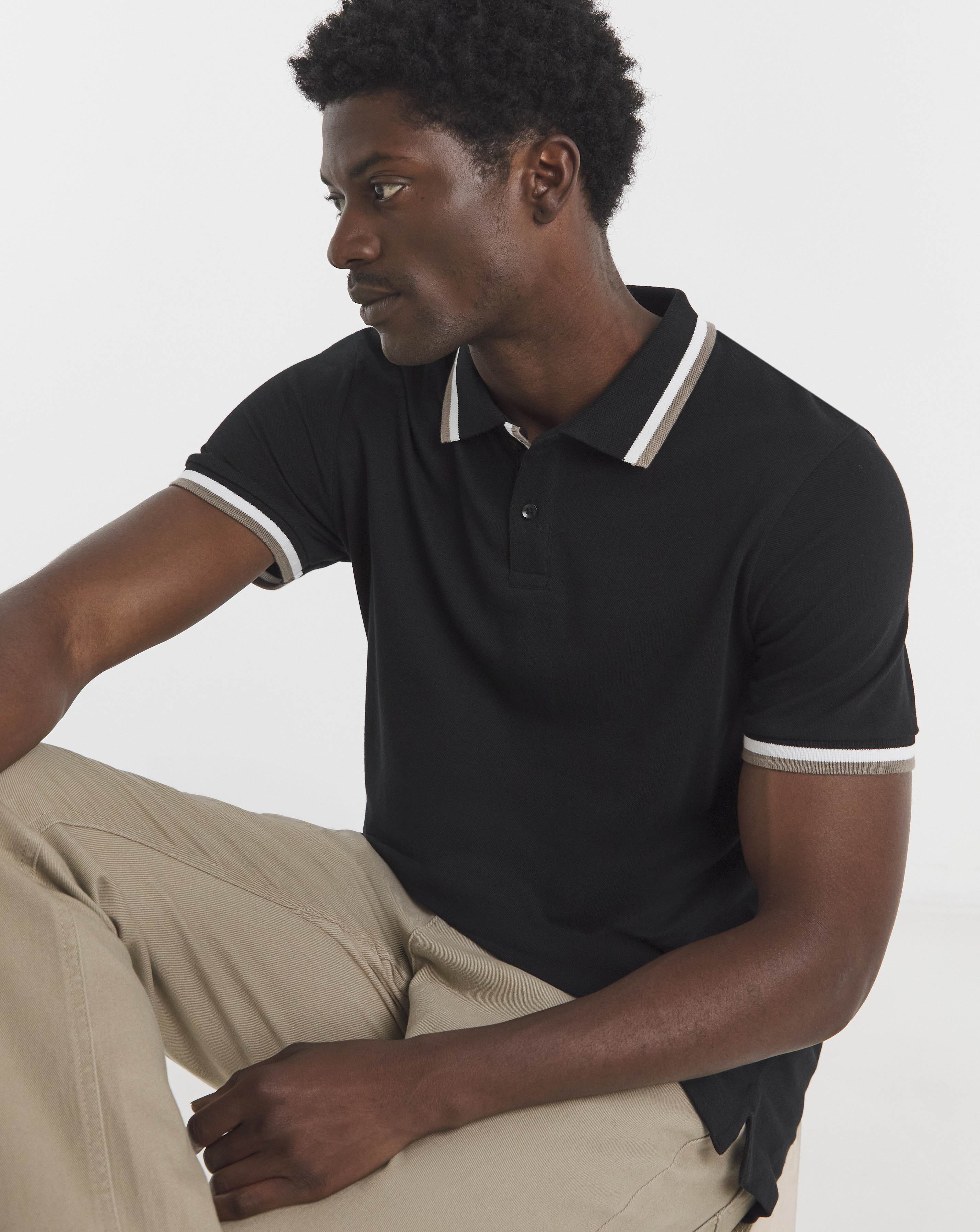 Tipped Pique Polo Long