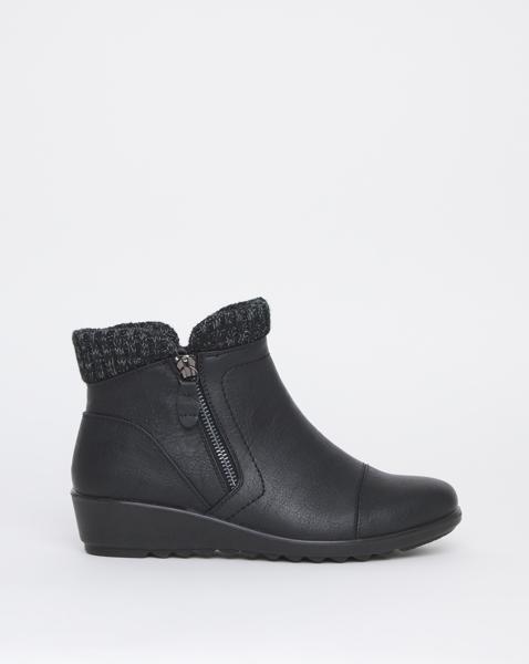 Cushion Walk Knitted Top Wedged Boots E
