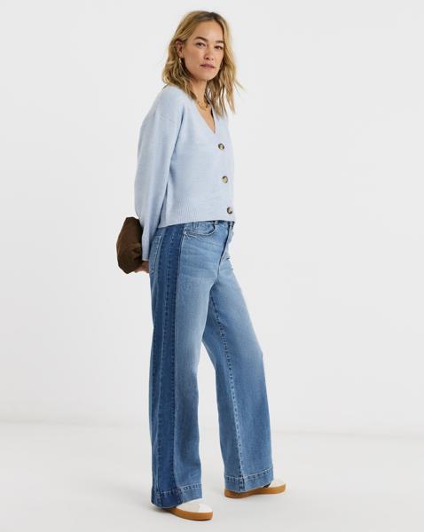 Authentic Side Stripe Wide Leg Jeans