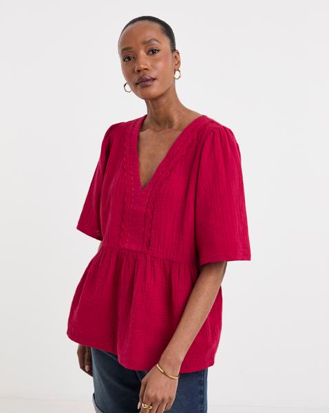 Trim Detail Smock Top