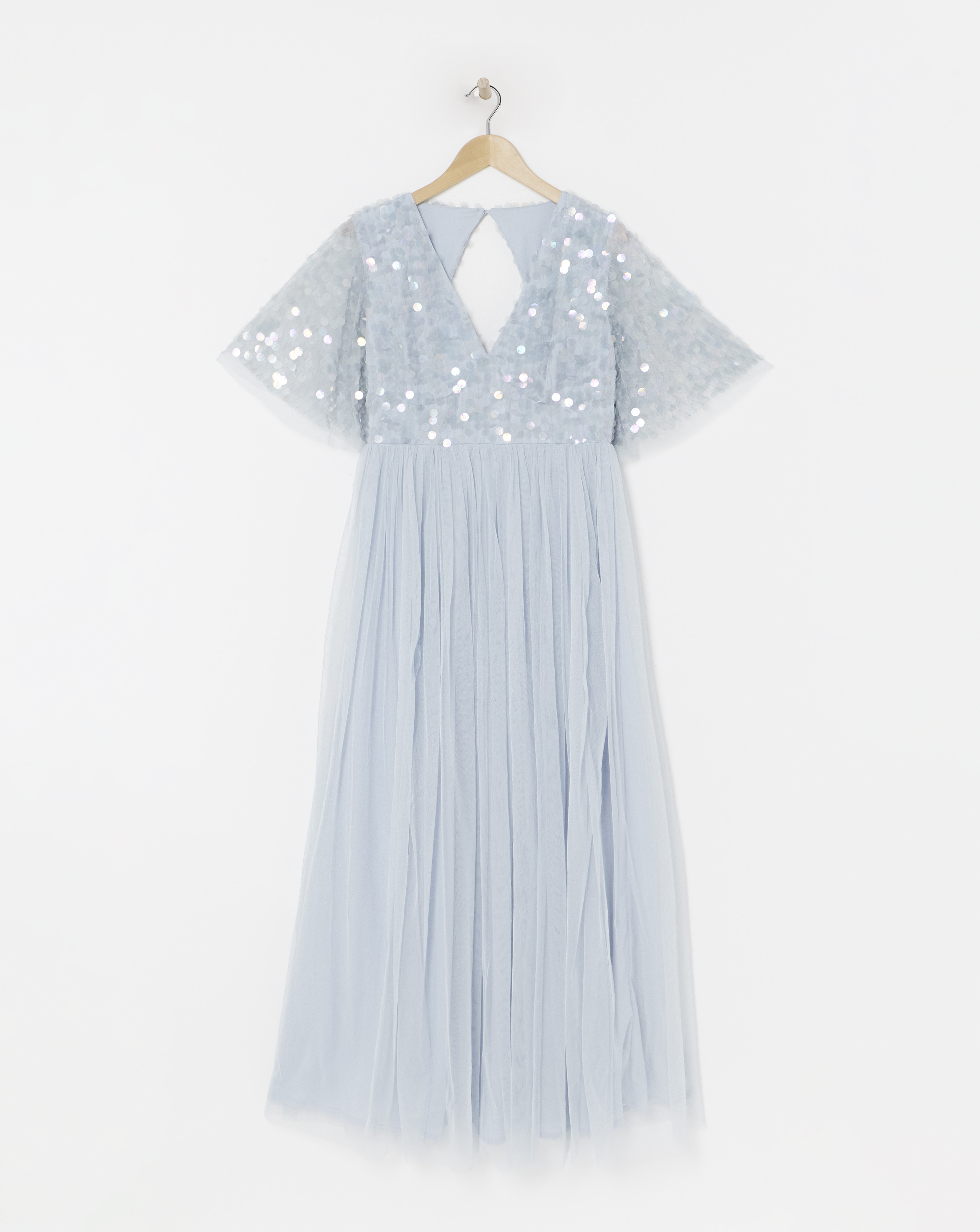 Maya Curve Disc Sequin Maxi Dress