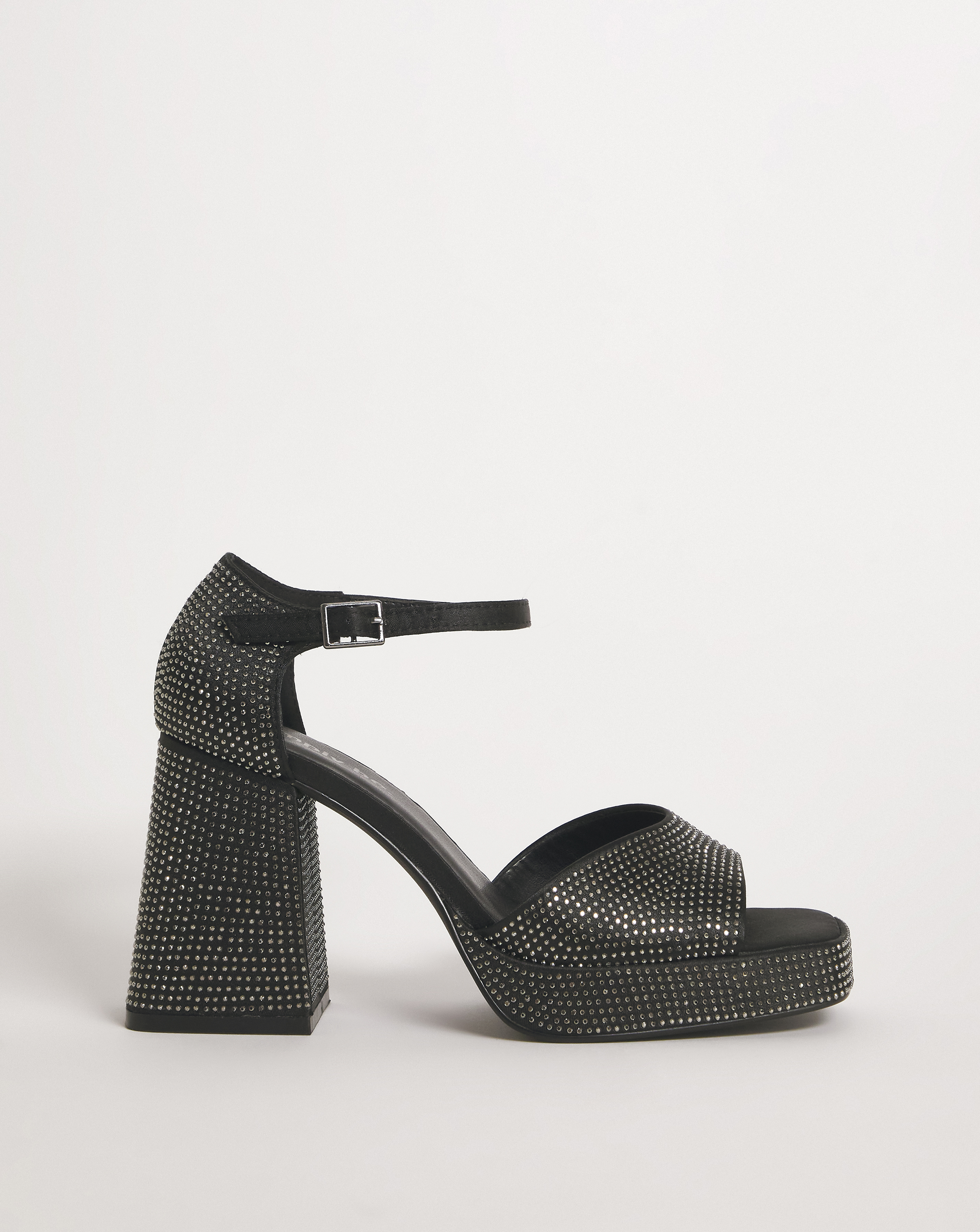 Diamante Platform Heeled Sandals Wide