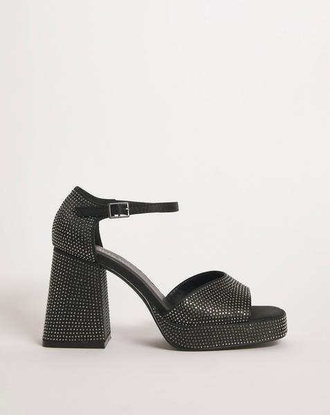 Diamante Platform Heeled Sandals Wide