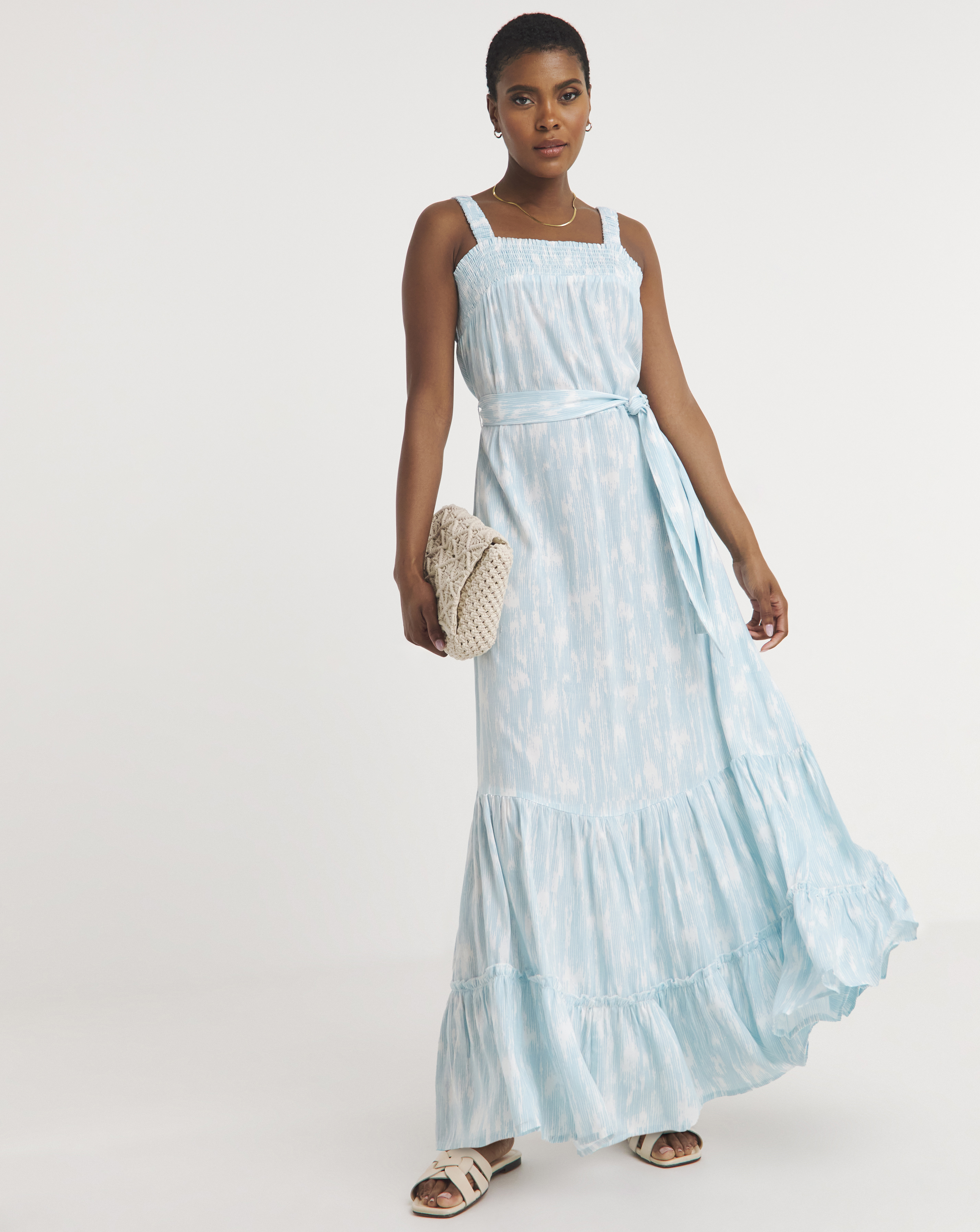 Printed Waist Apron Dress