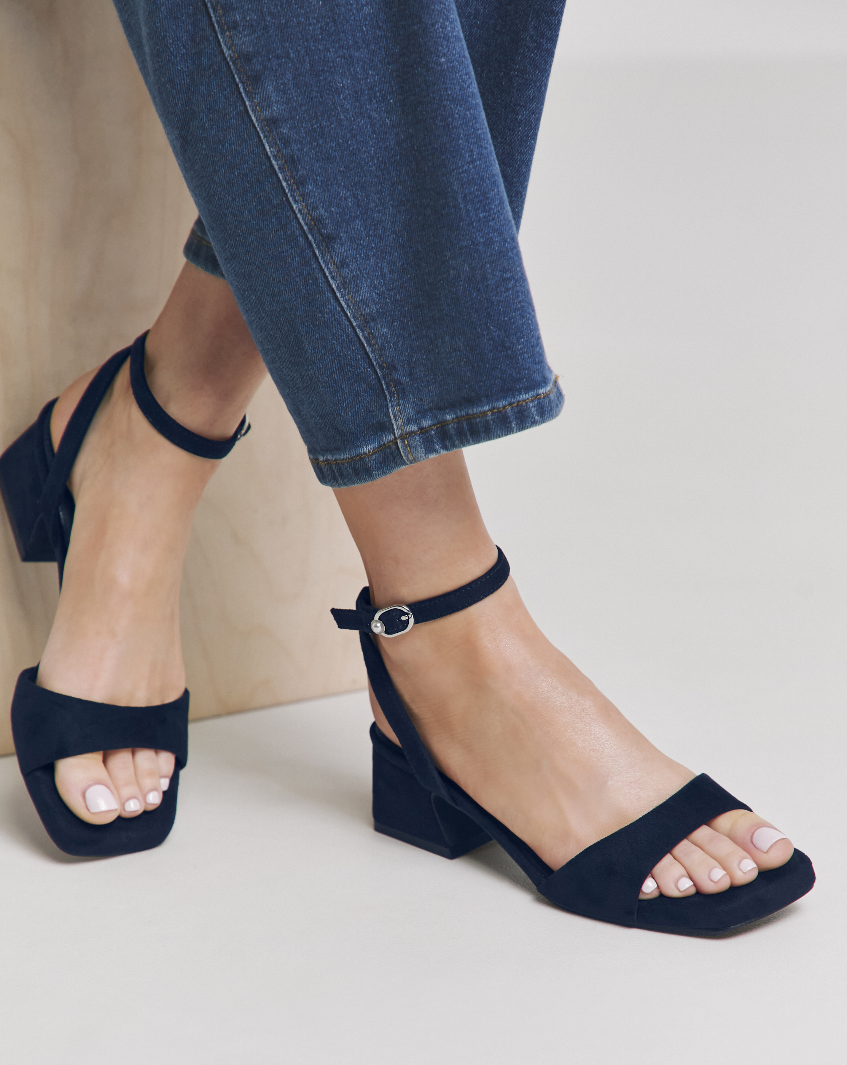 Barely There Low Block Heel Wide