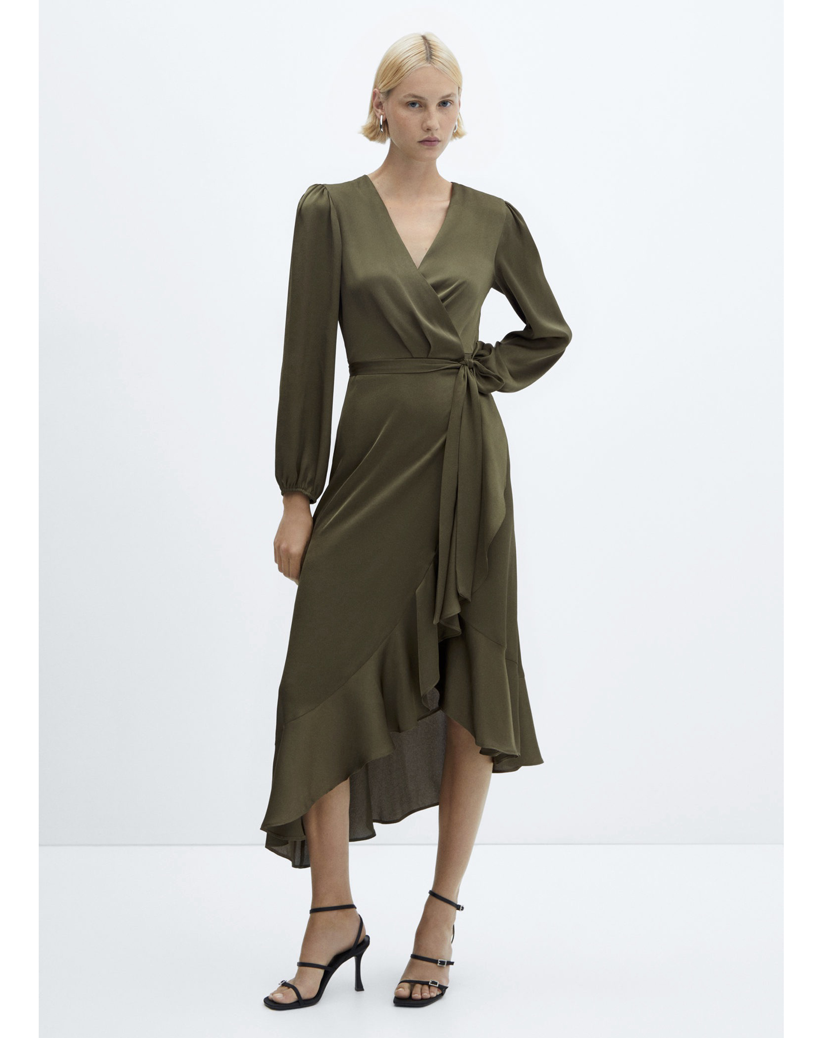 Mango Ruffle Wrap Dress