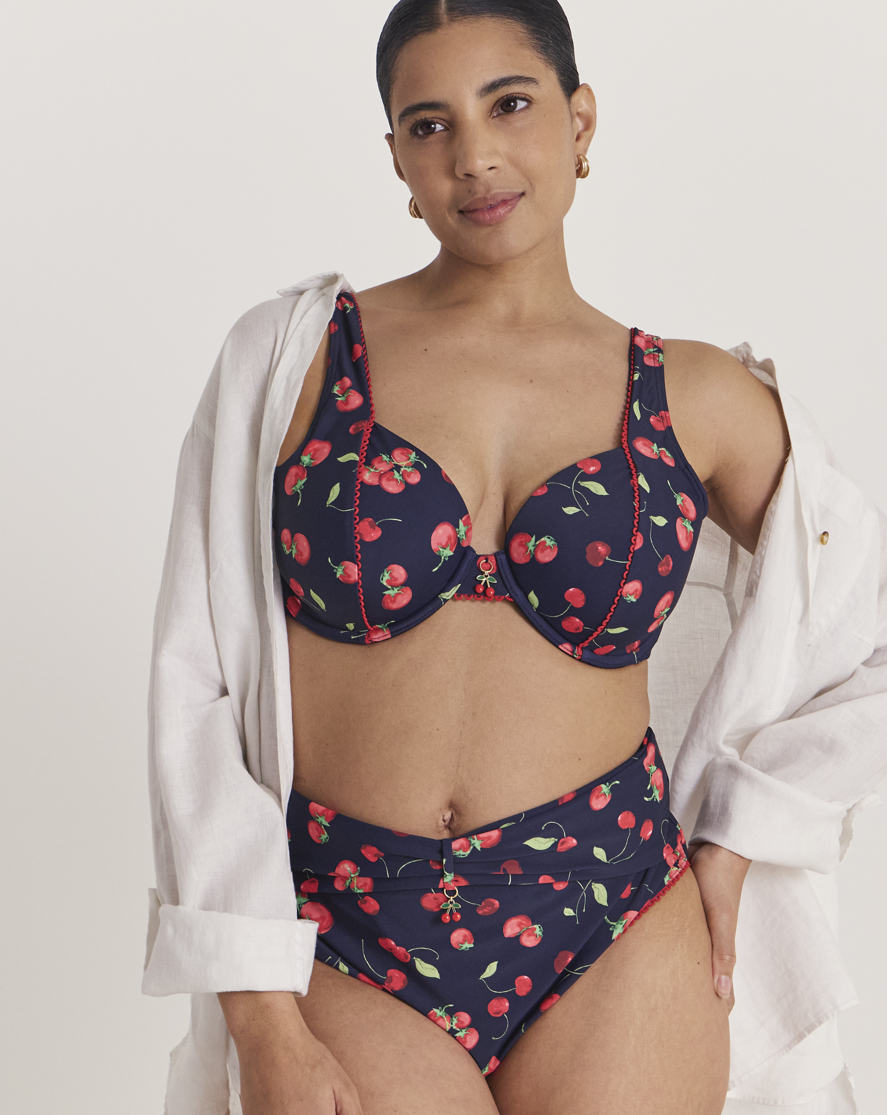 Simply Be Cherry Print Bikini Brief