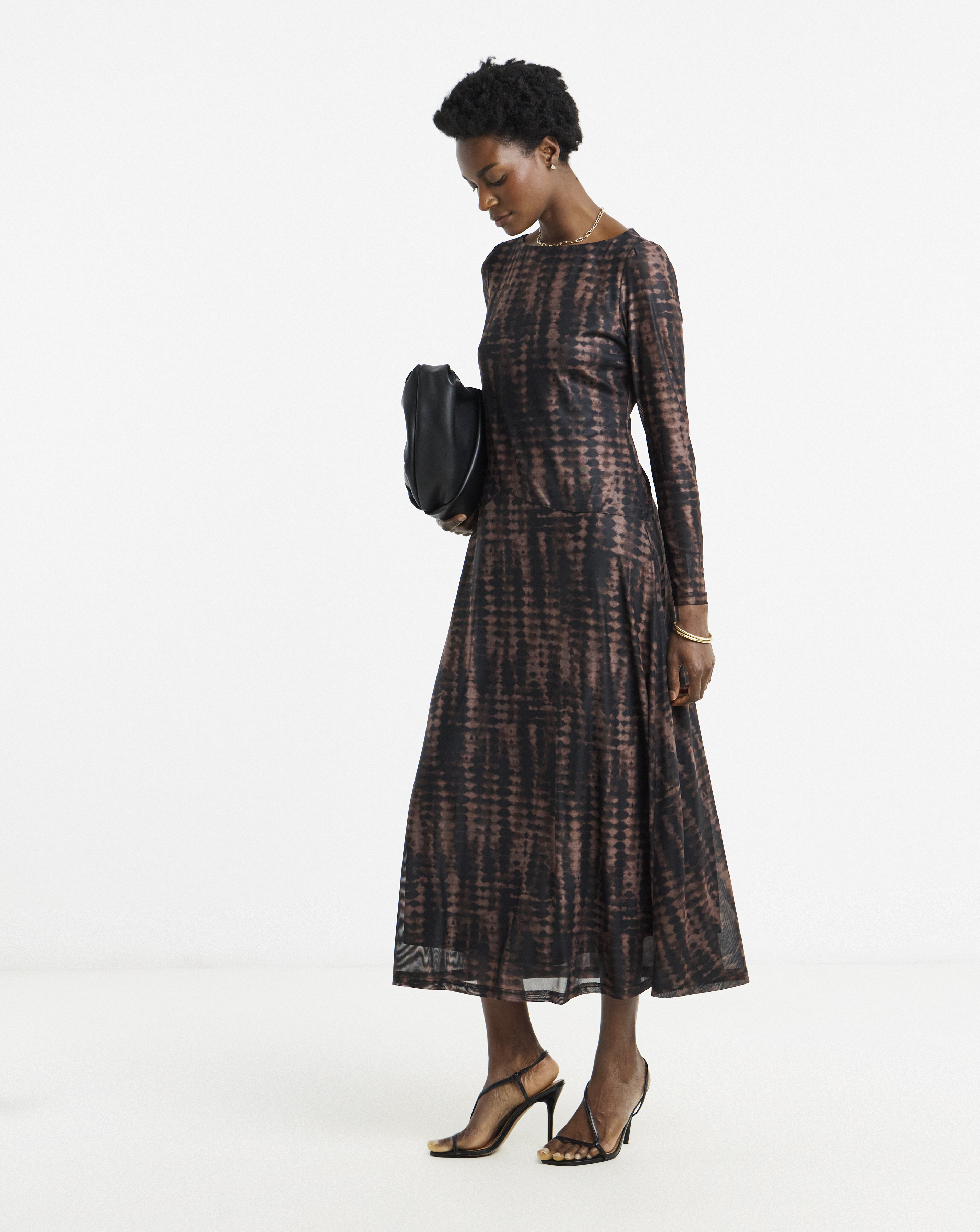 Mesh Seam Detail Care Free Dress
