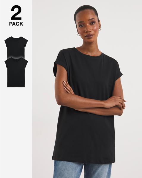 2 Pack Black/Black Boyfriend T-Shirts