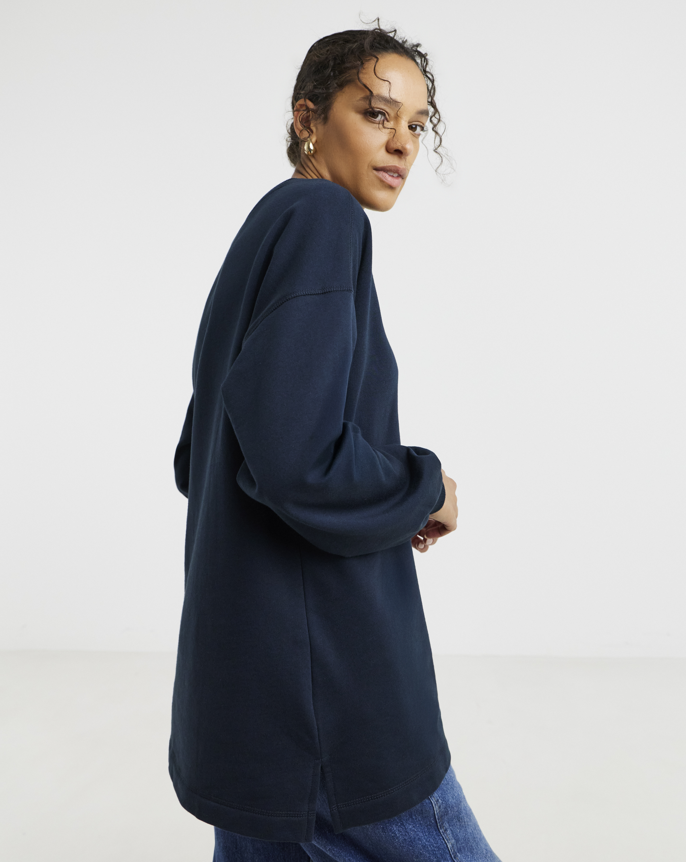 Drop Shoulder Longline Sweatshirt