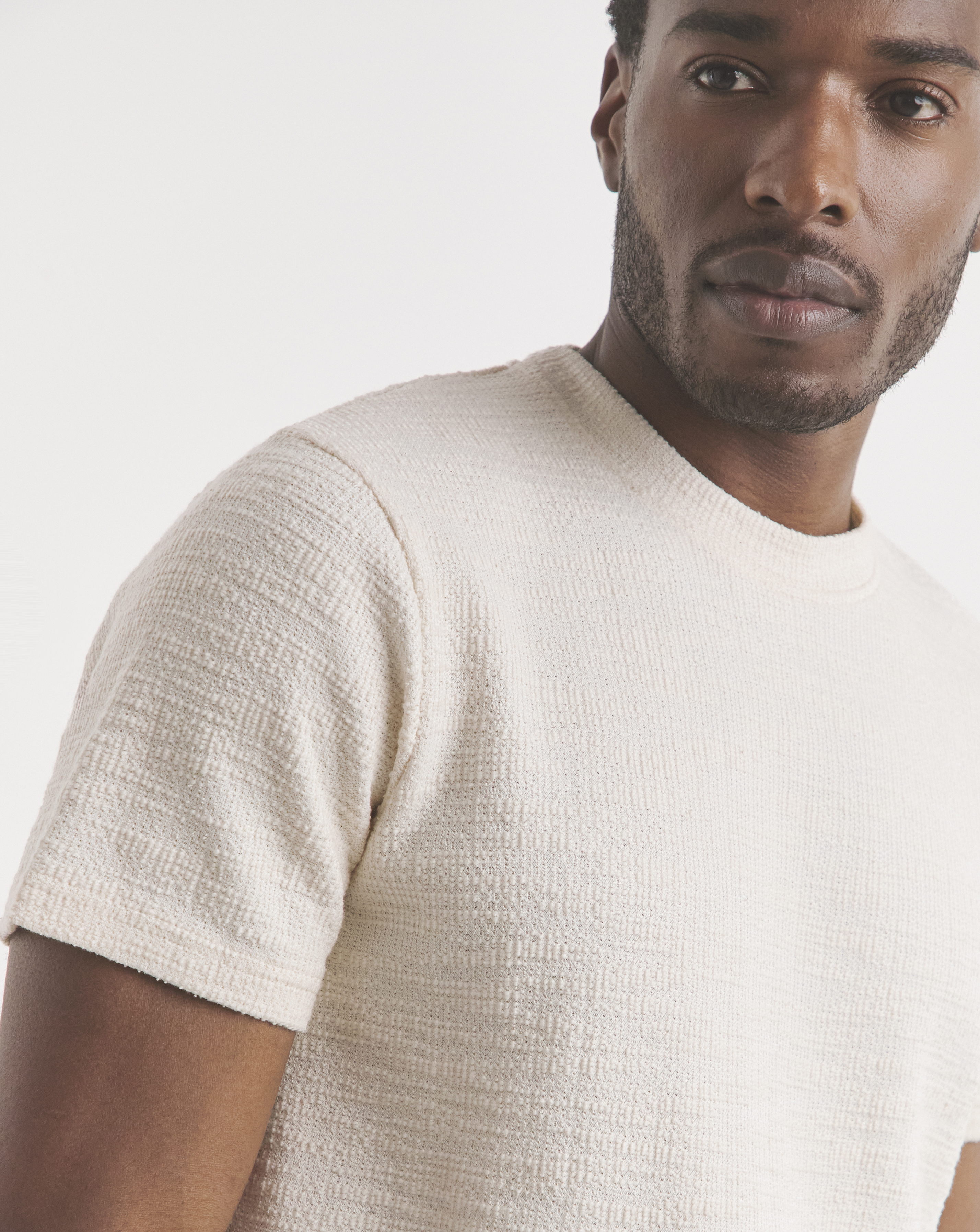 Textured Crew Neck T-Shirt