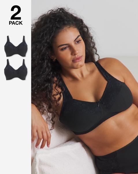 2 Pack New Sarah Full Cup Non Wired Bras
