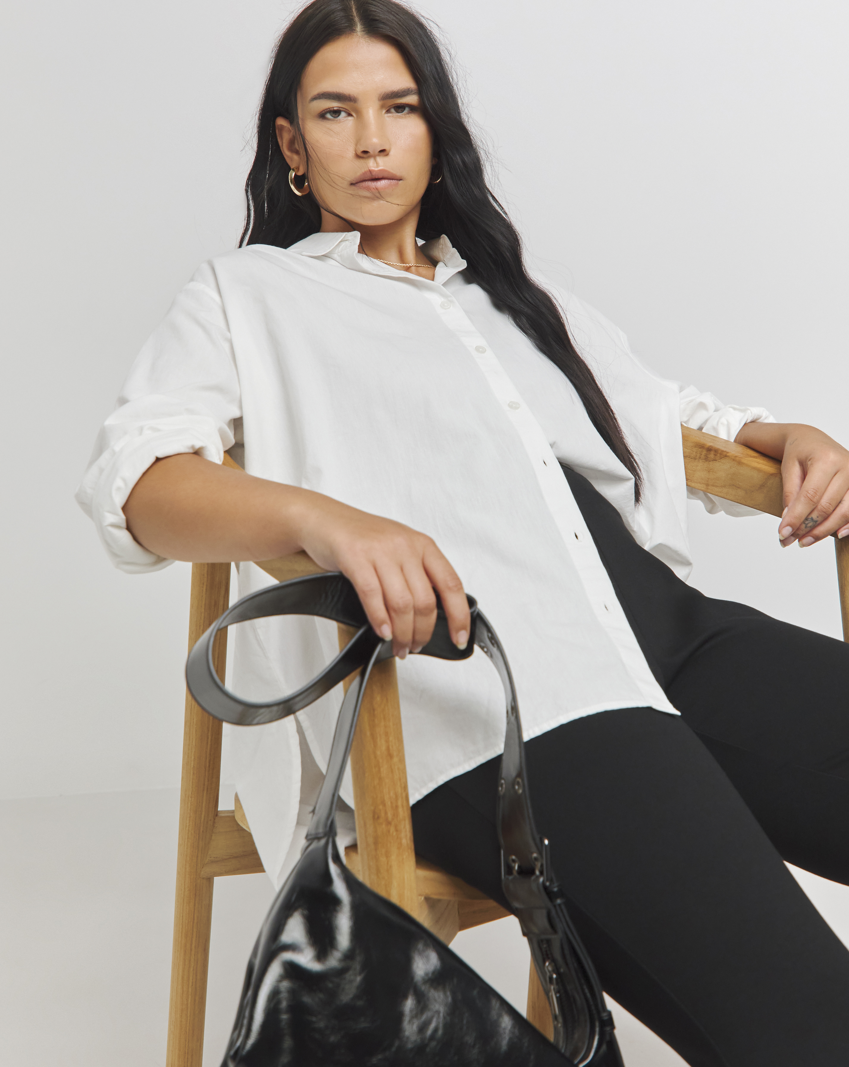 White Relaxed Cotton Poplin Shirt