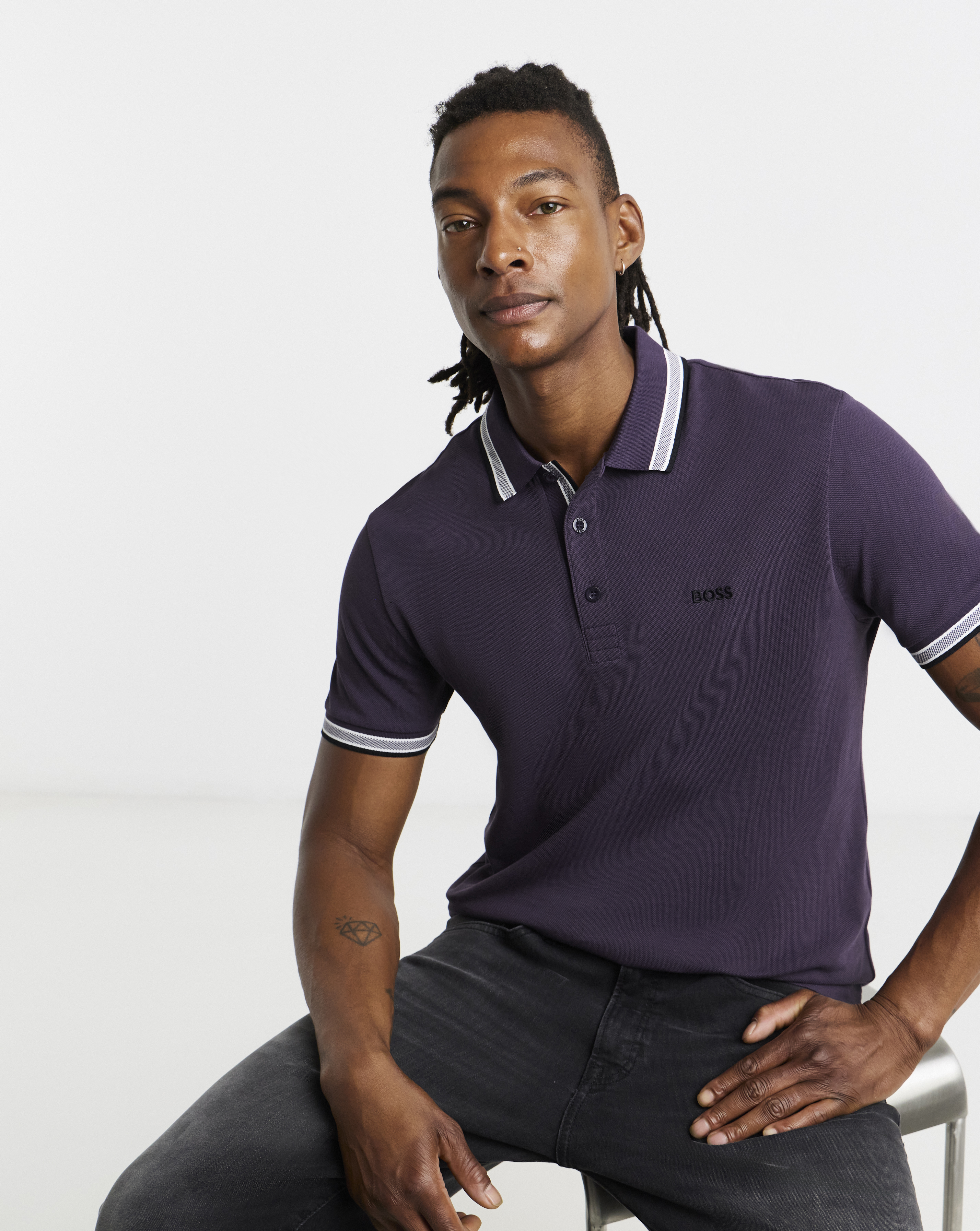 BOSS Short Sleeve Paddy Polo - Purple