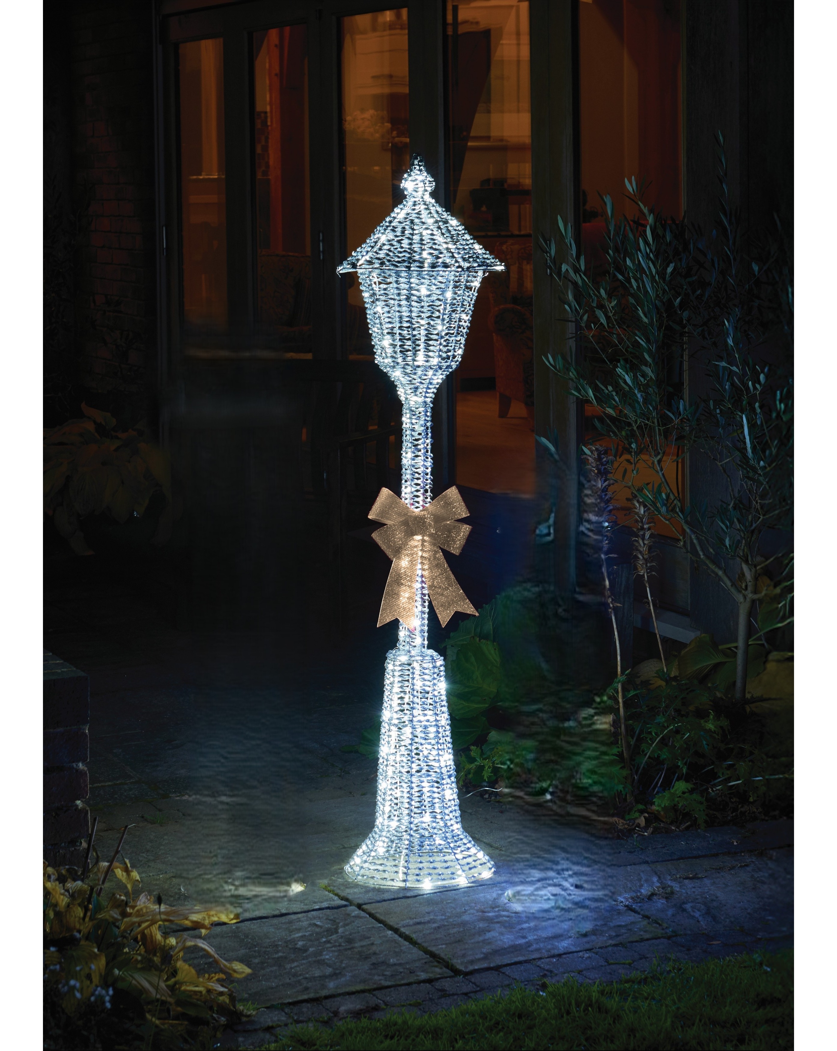 GlitterTwist Silver Lamp Post 150cm LV