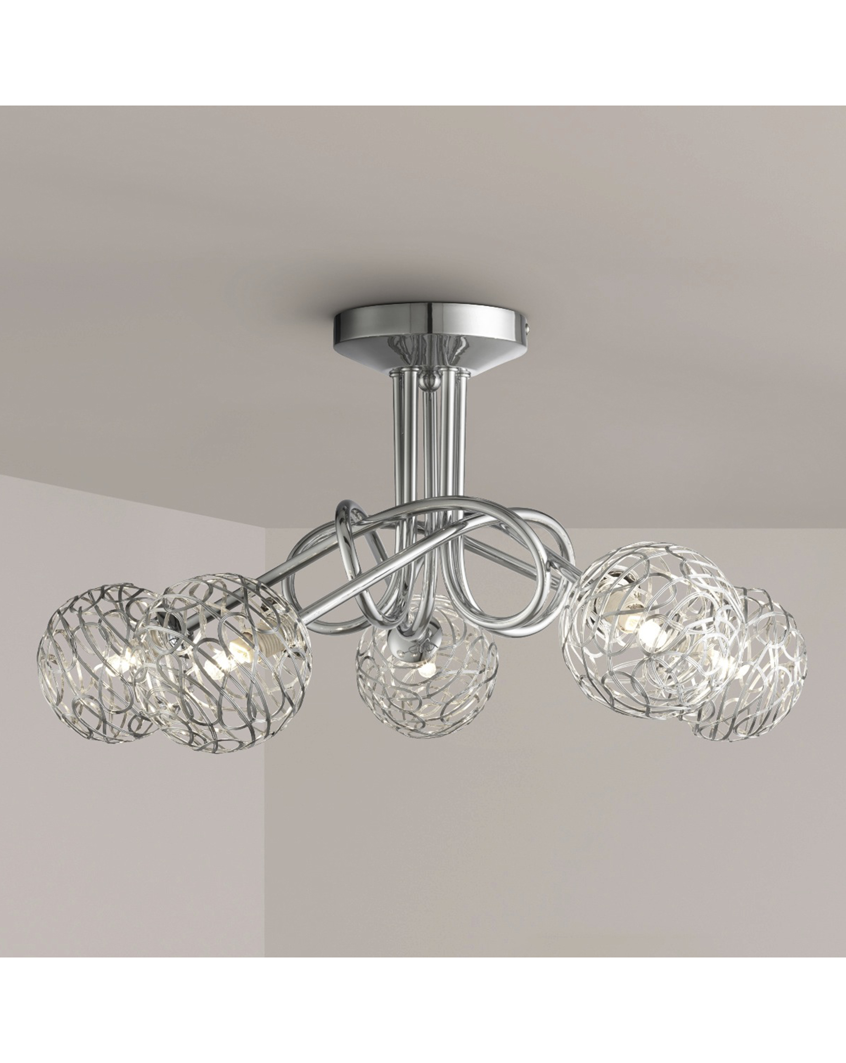 Twist Five Light Ceiling Fitting