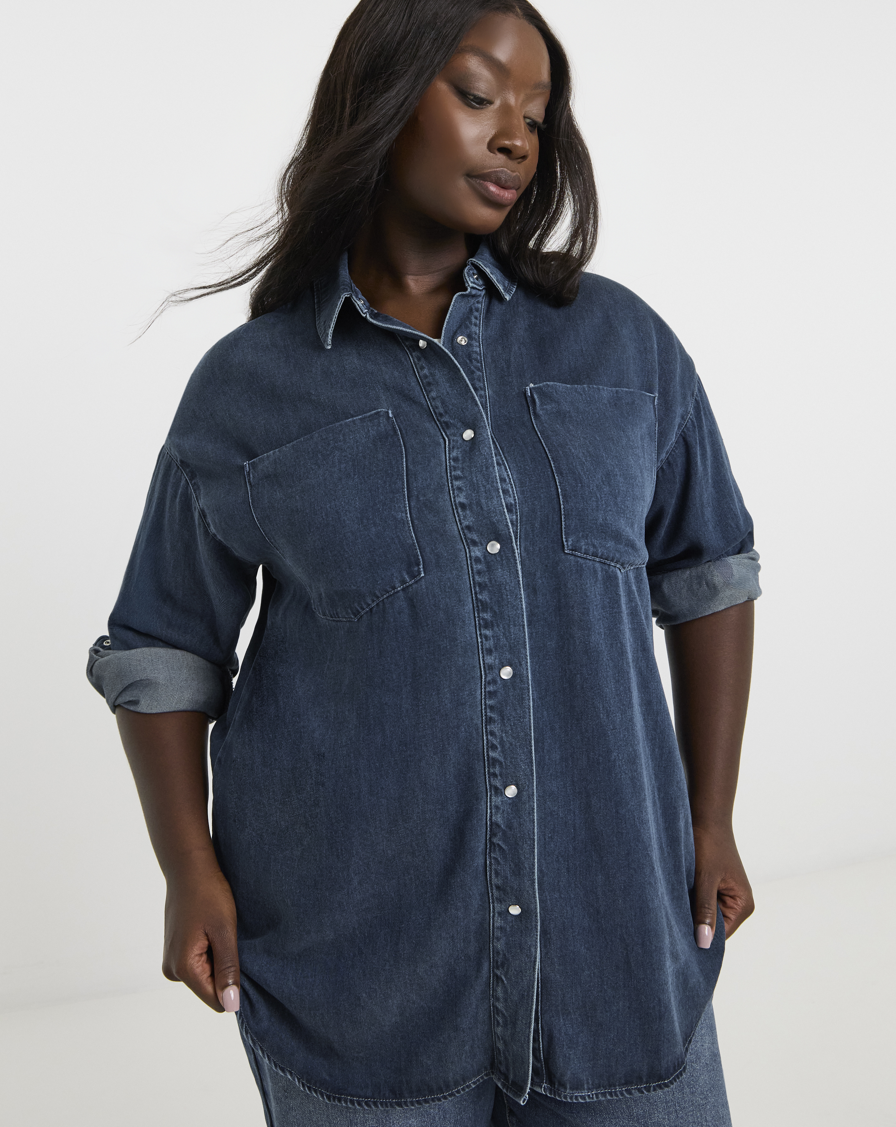 SBE Indigo Oversized Shirt Tencel TM