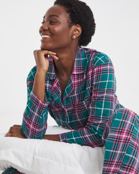 Pretty Secrets Check Button Up PJ Set