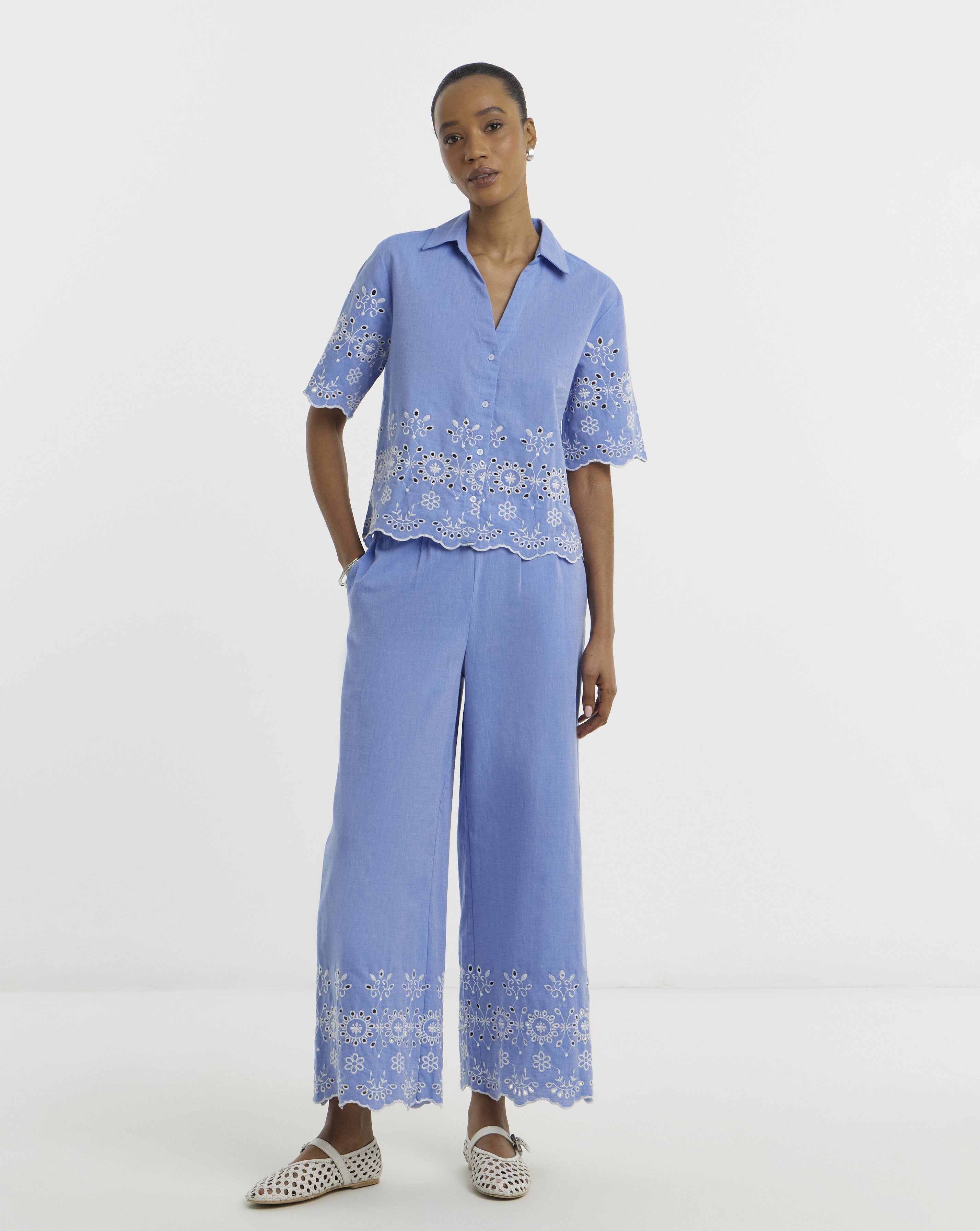 JDY Marina Embroidered Ankle Trouser