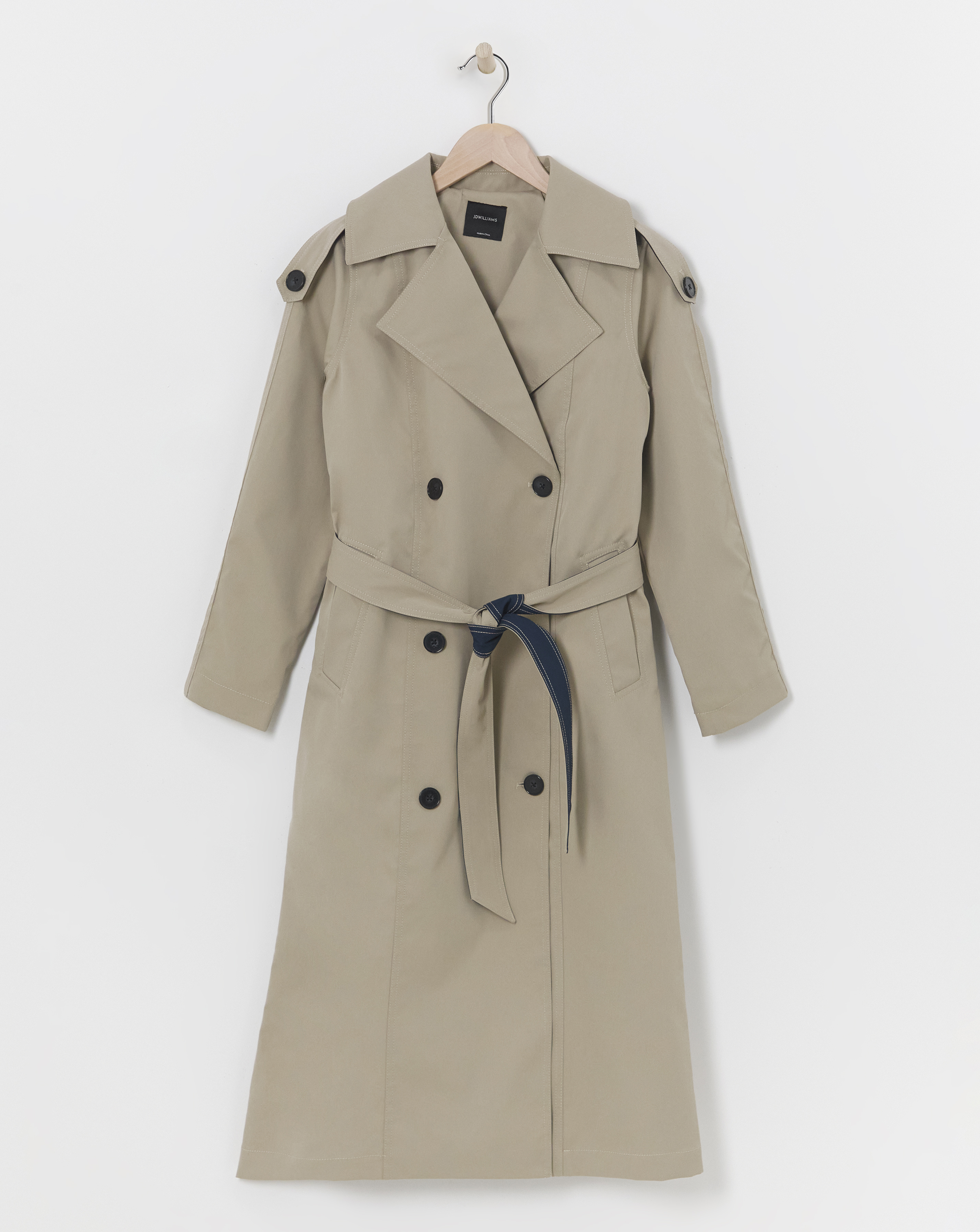 Contrast Camel Trench Coat - Camel