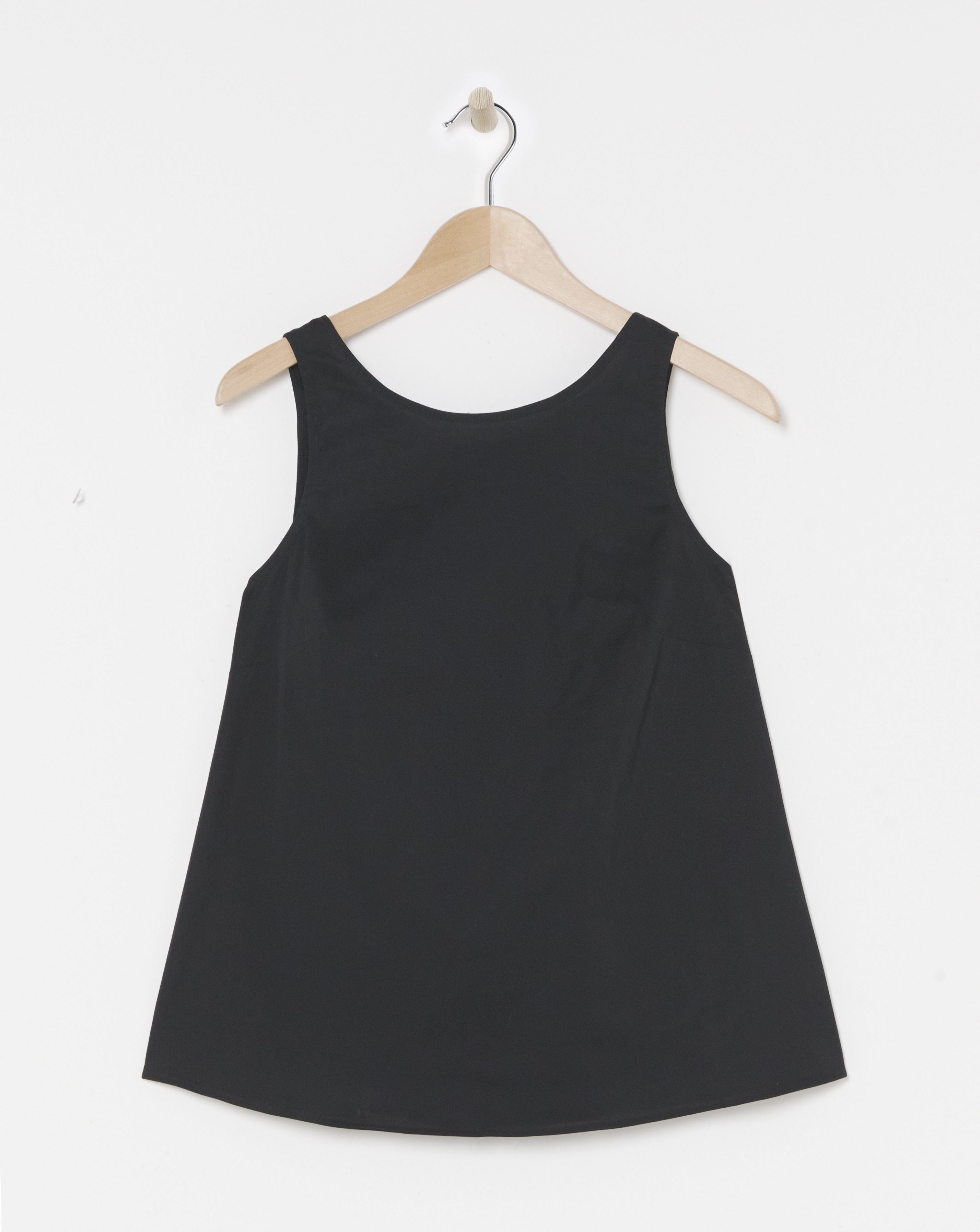 Simply Be Black Bow Back Poplin Top