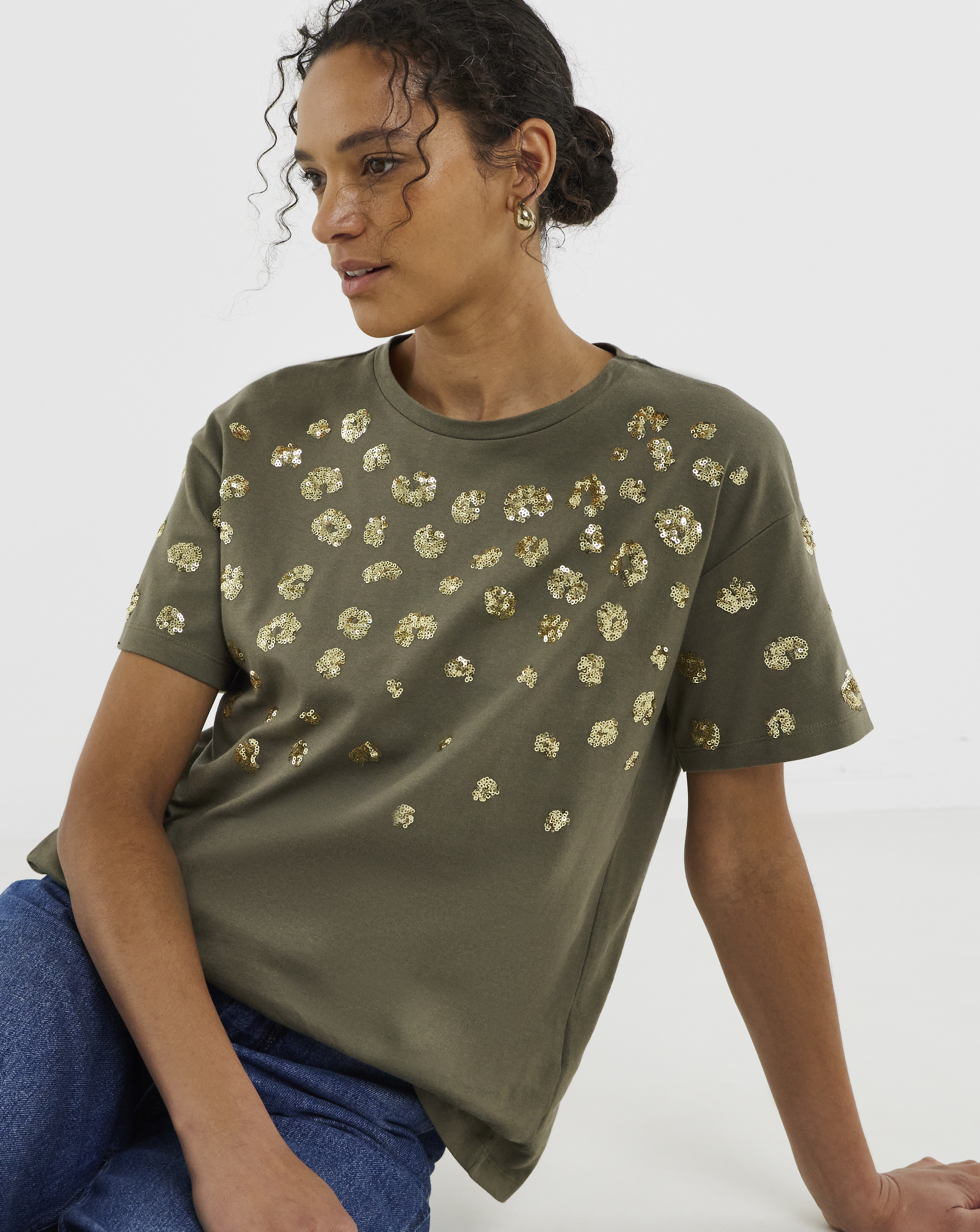 Cluster Embellished Longline Top