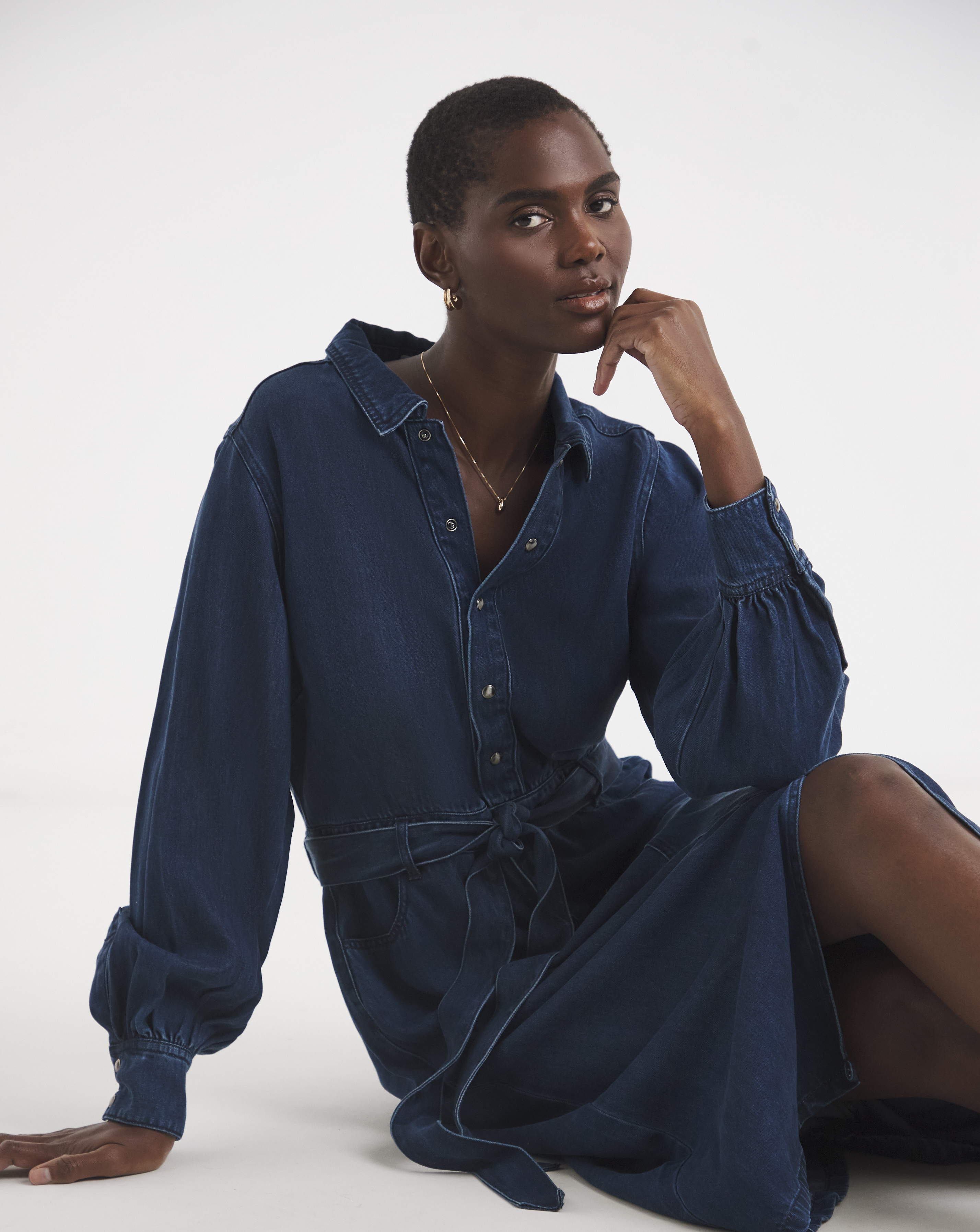 Lyocell Denim Midi Dress