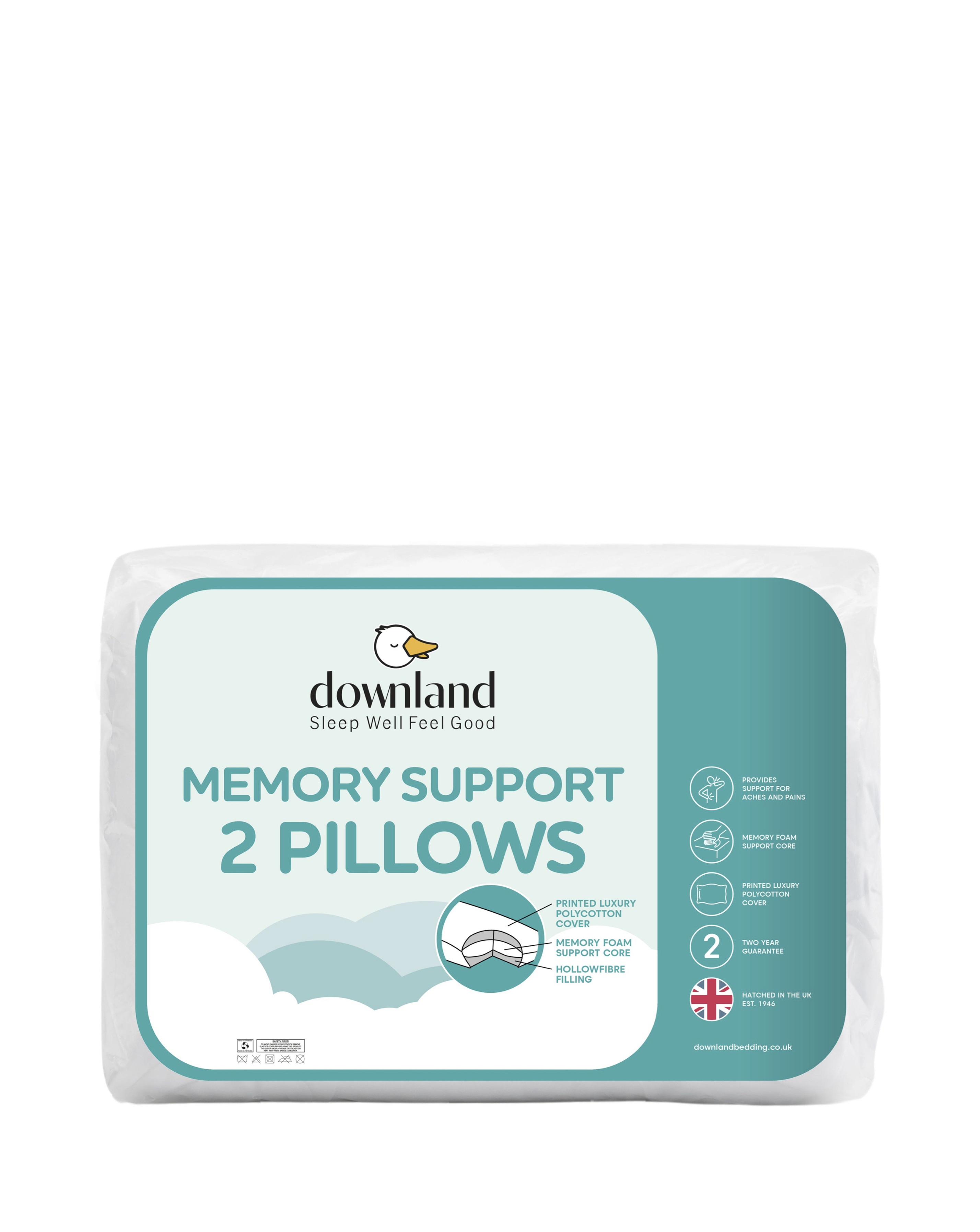 Downland Pair of Memory Support Pillows