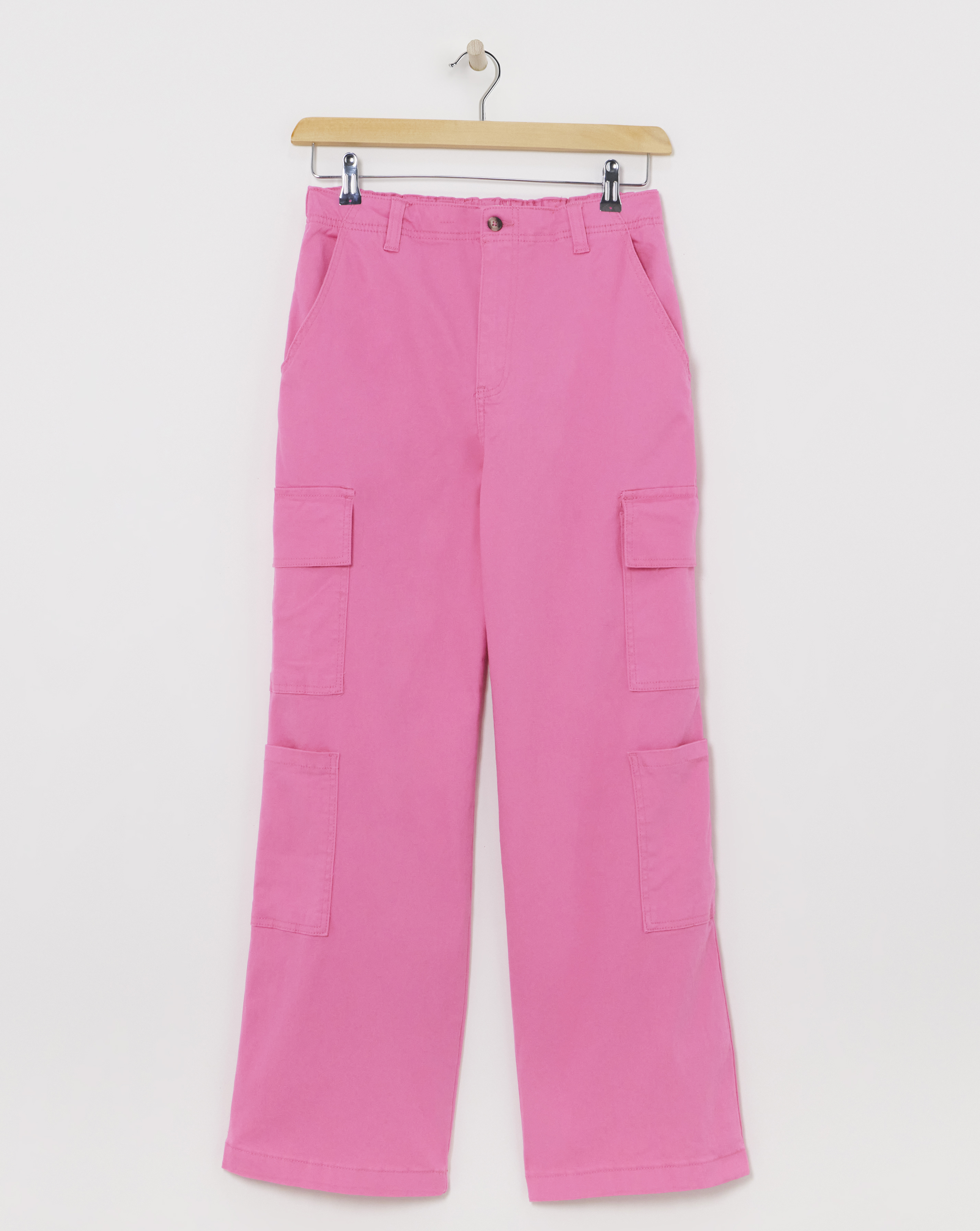 Pink - Women's - Pink Double Pocket Cargo Trouser - Size 10