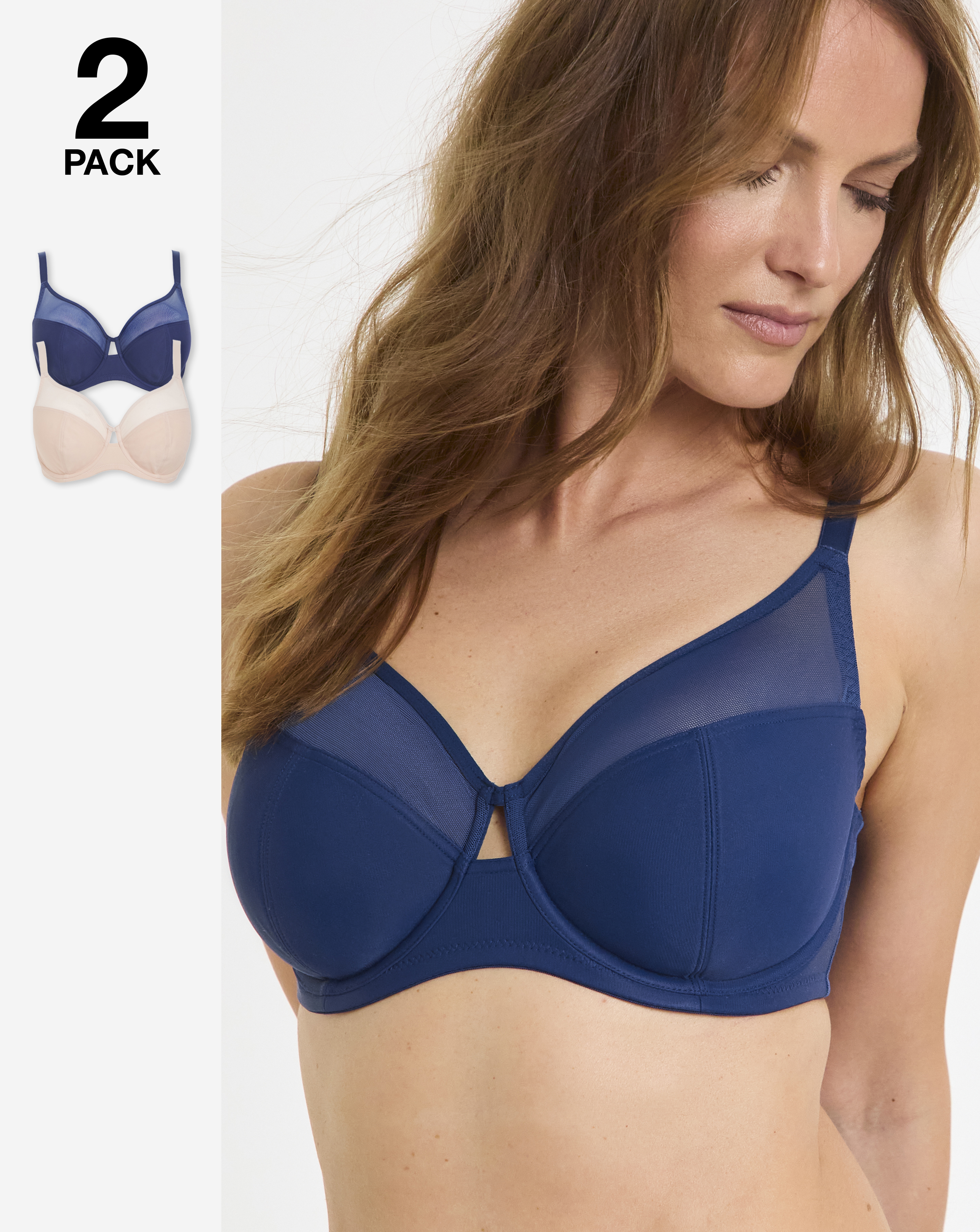 2 Pack Mesh Minimiser Bras