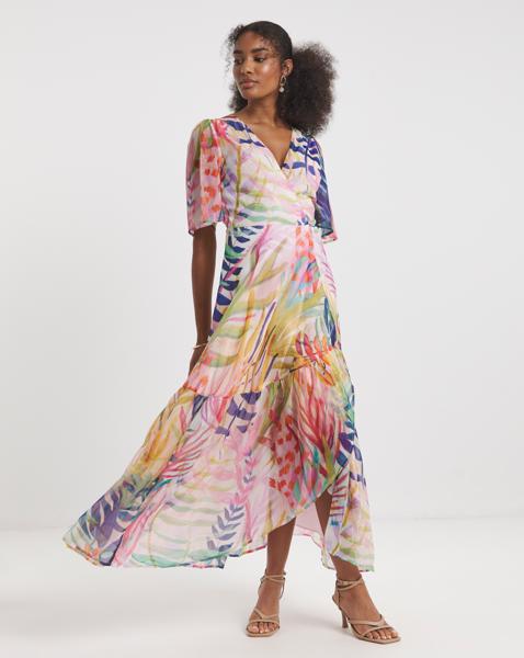 Hope & Ivy Leah Maxi Wrap Dress - Image