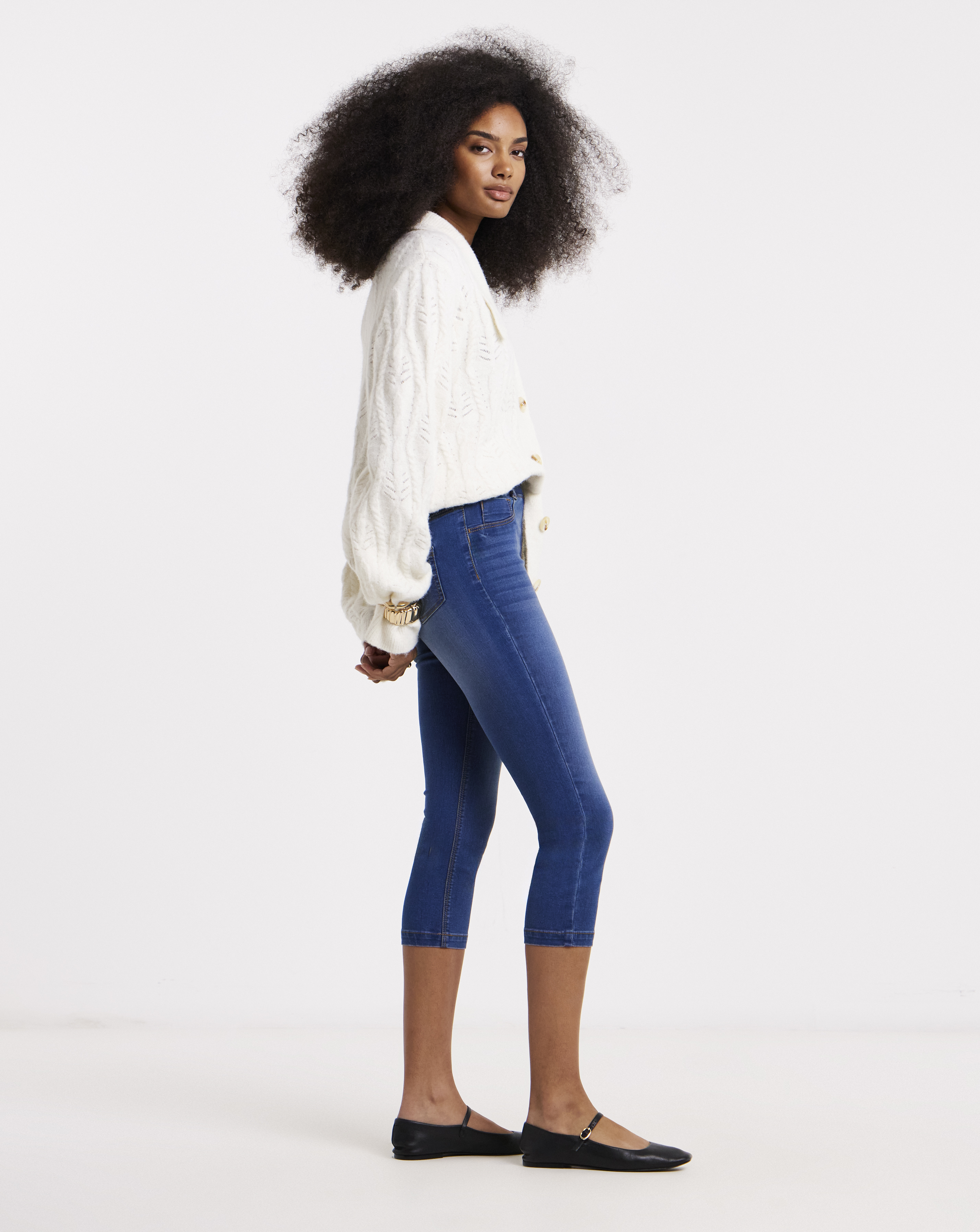 Simply Be Mid Blue Capri Jegging
