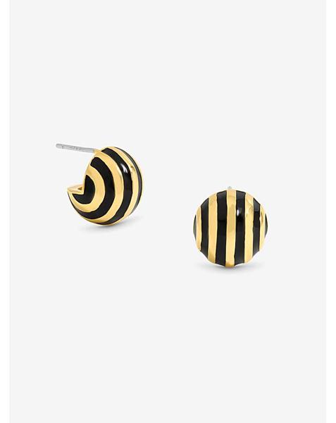 Jon Richard Jet Stripe Dome Earrings