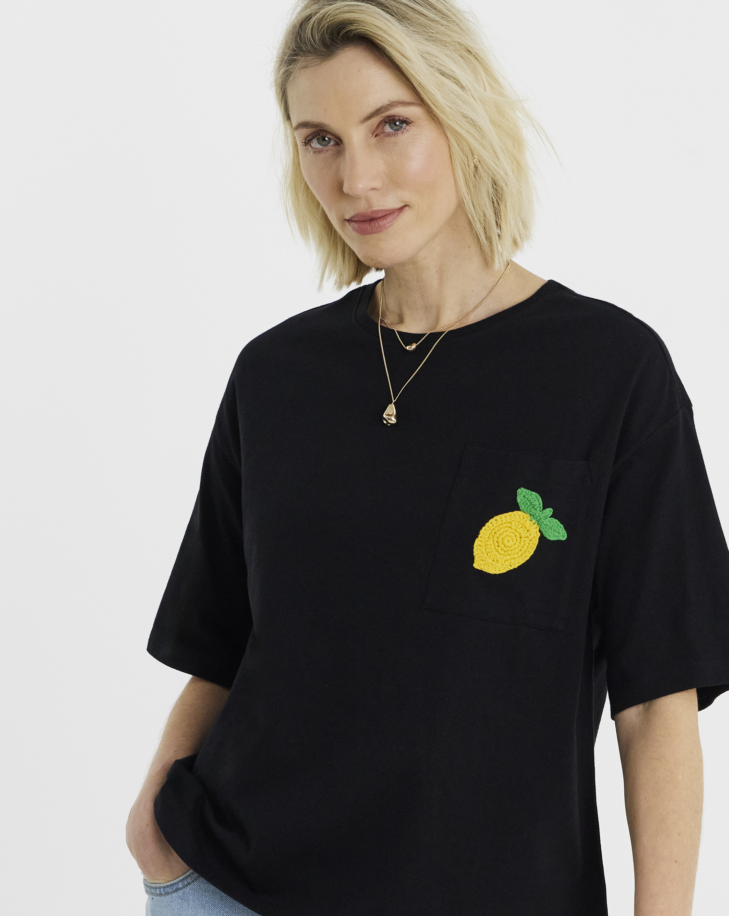 Applique Lemon Boxy T-Shirt