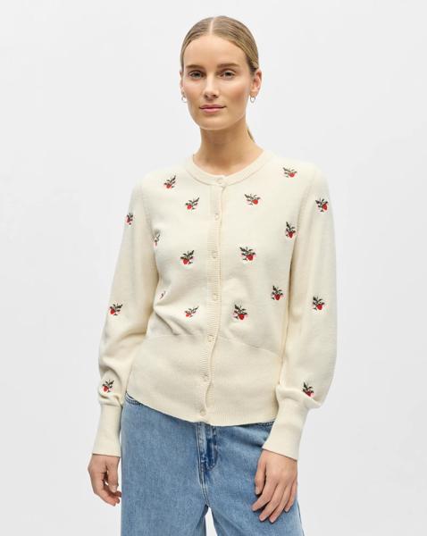OBJECT Long Sleeve Embroidered Cardigan