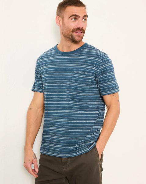FatFace Ripon Jacquard Stripe Tee - Navy