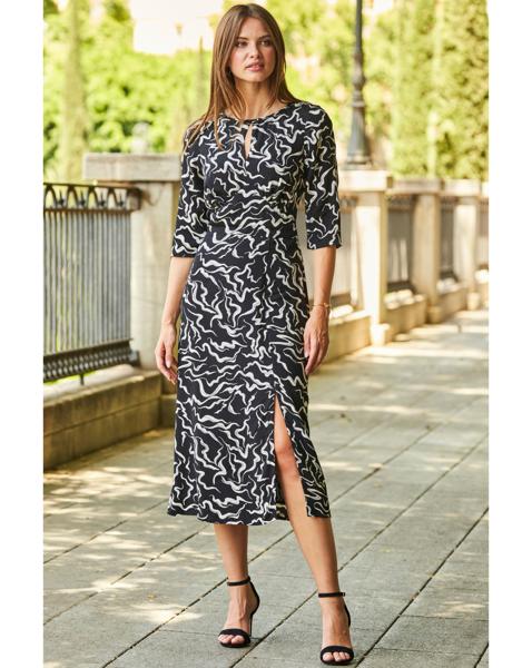 Sosandar Abstract Print Midi Dress